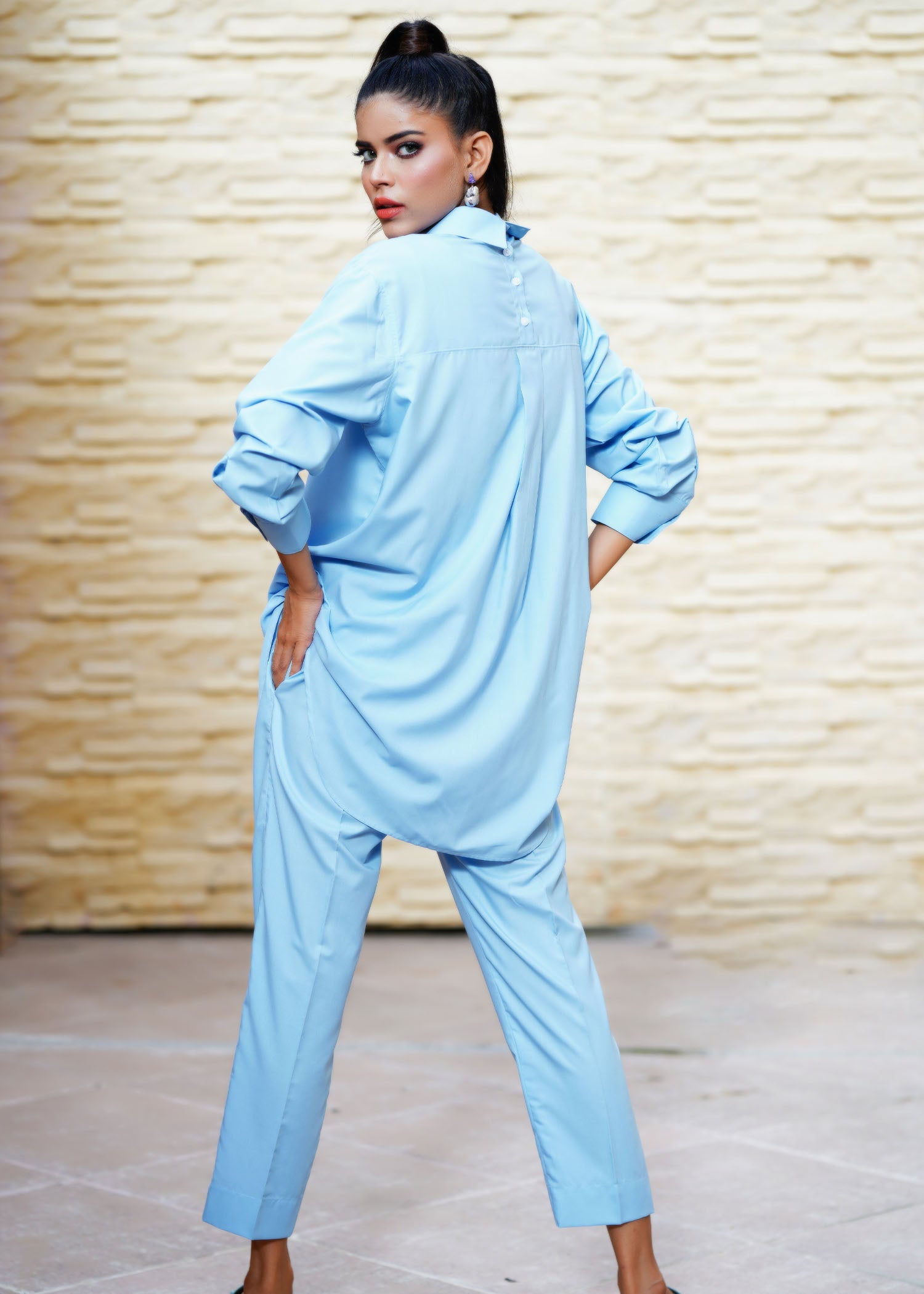 viscose Kurti in Sky blue