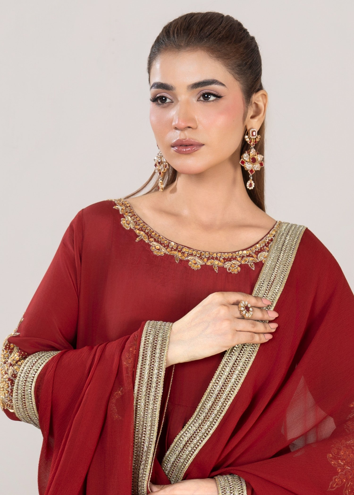 silk grip Maxi in Maroon