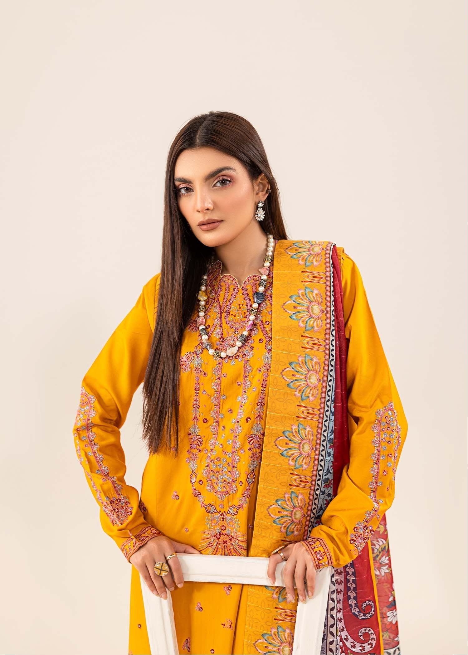 viscose Kurta Set in Mustard
