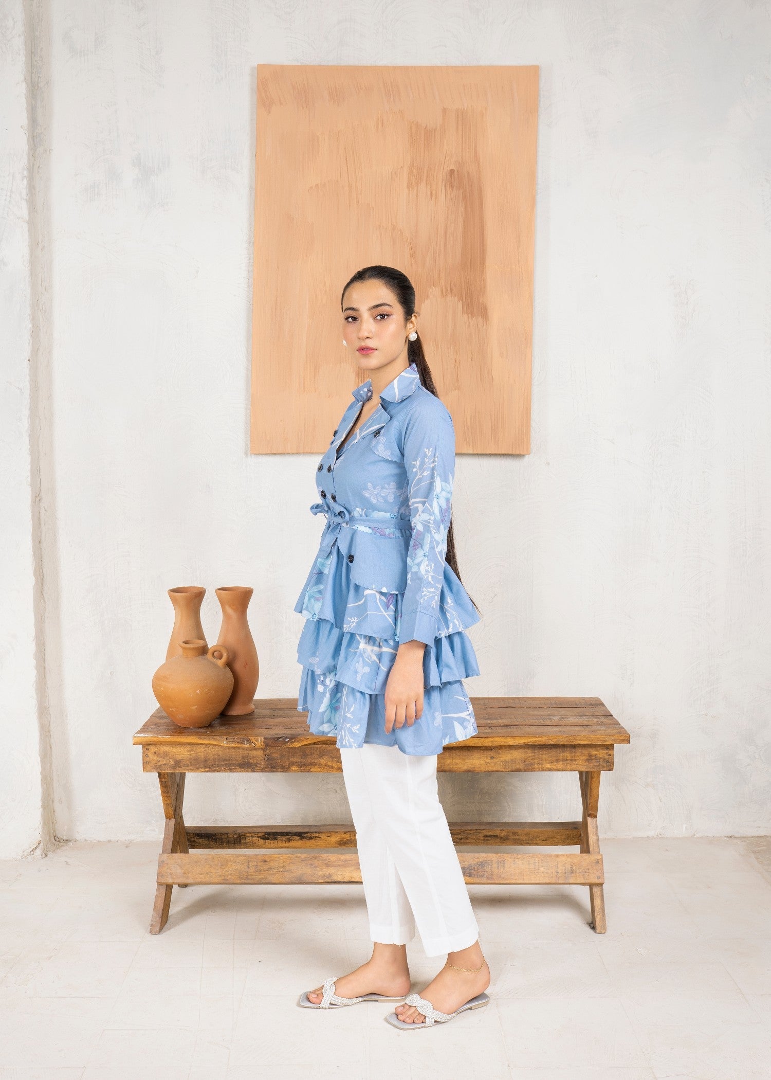 cotton Tunic in Powder blue