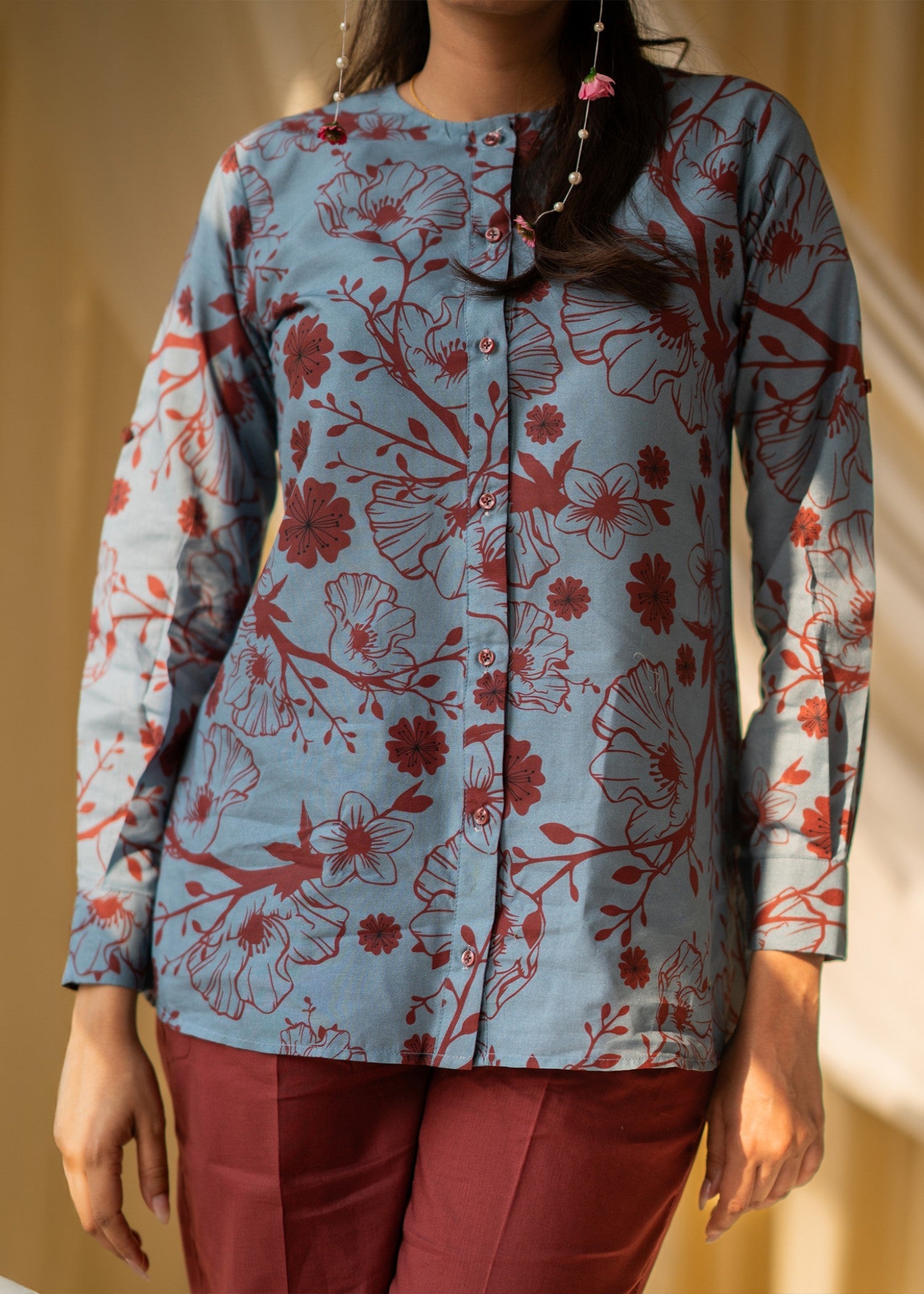 cambric Tunic in Blue lagoon