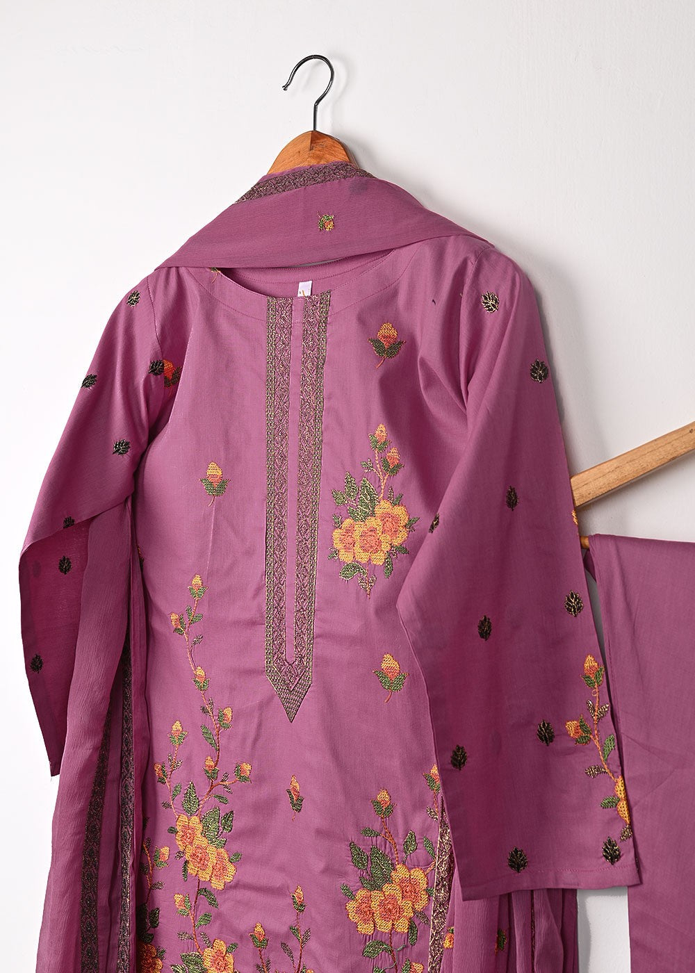 cotton Kurta Set in Mauve pink