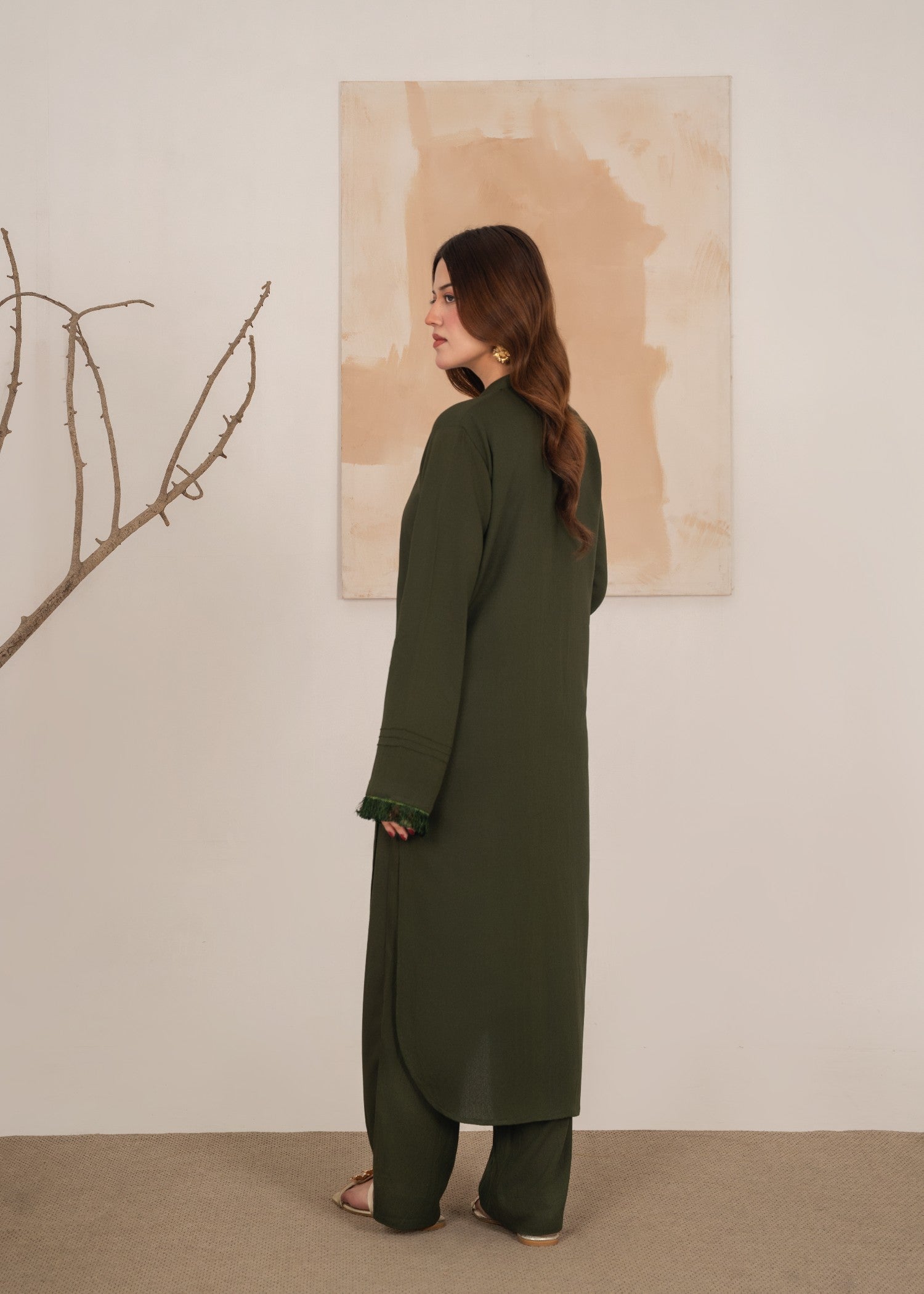 karandi Co Ord Sets in Olive green