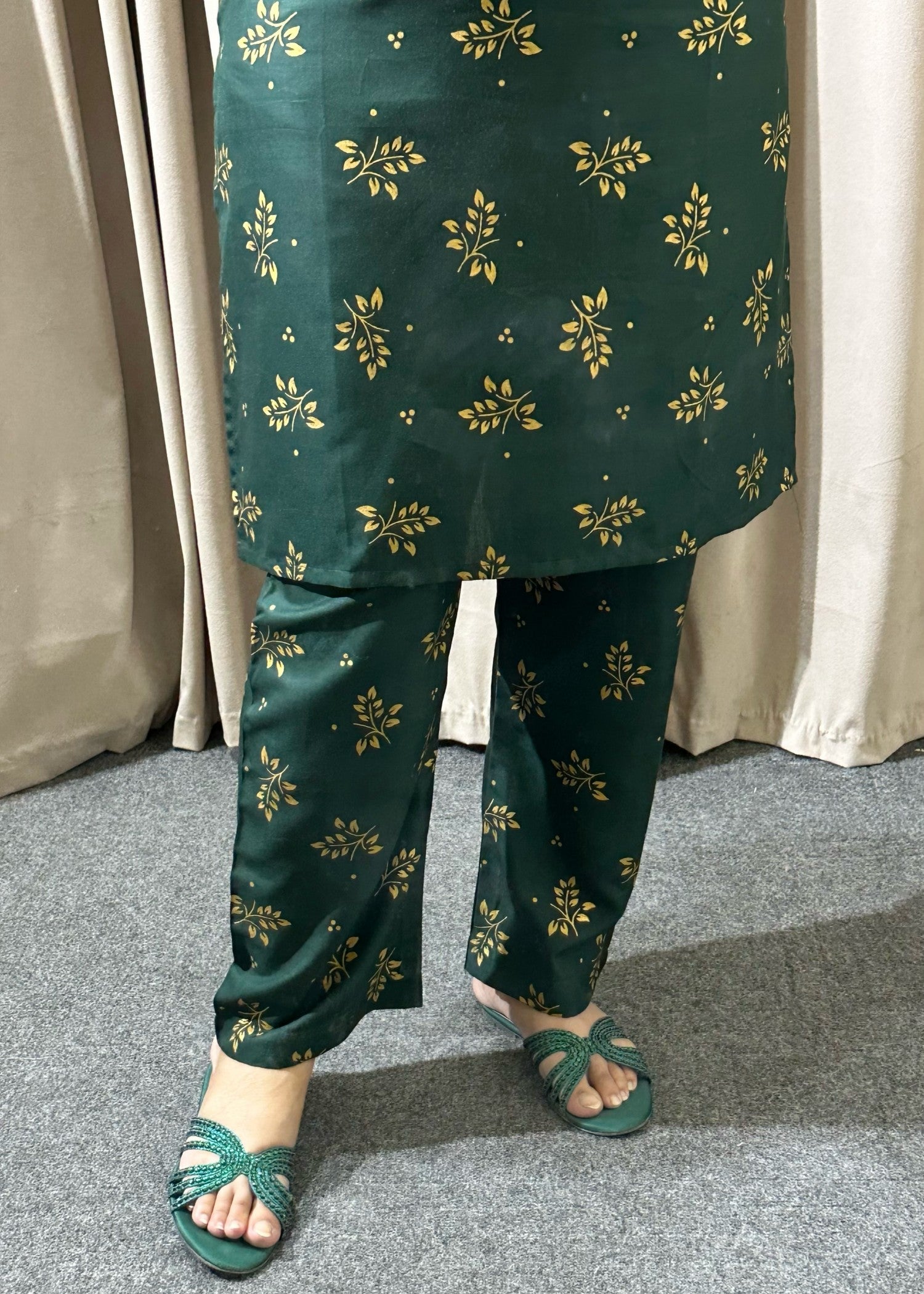 linen Co Ord Sets in Bottle green