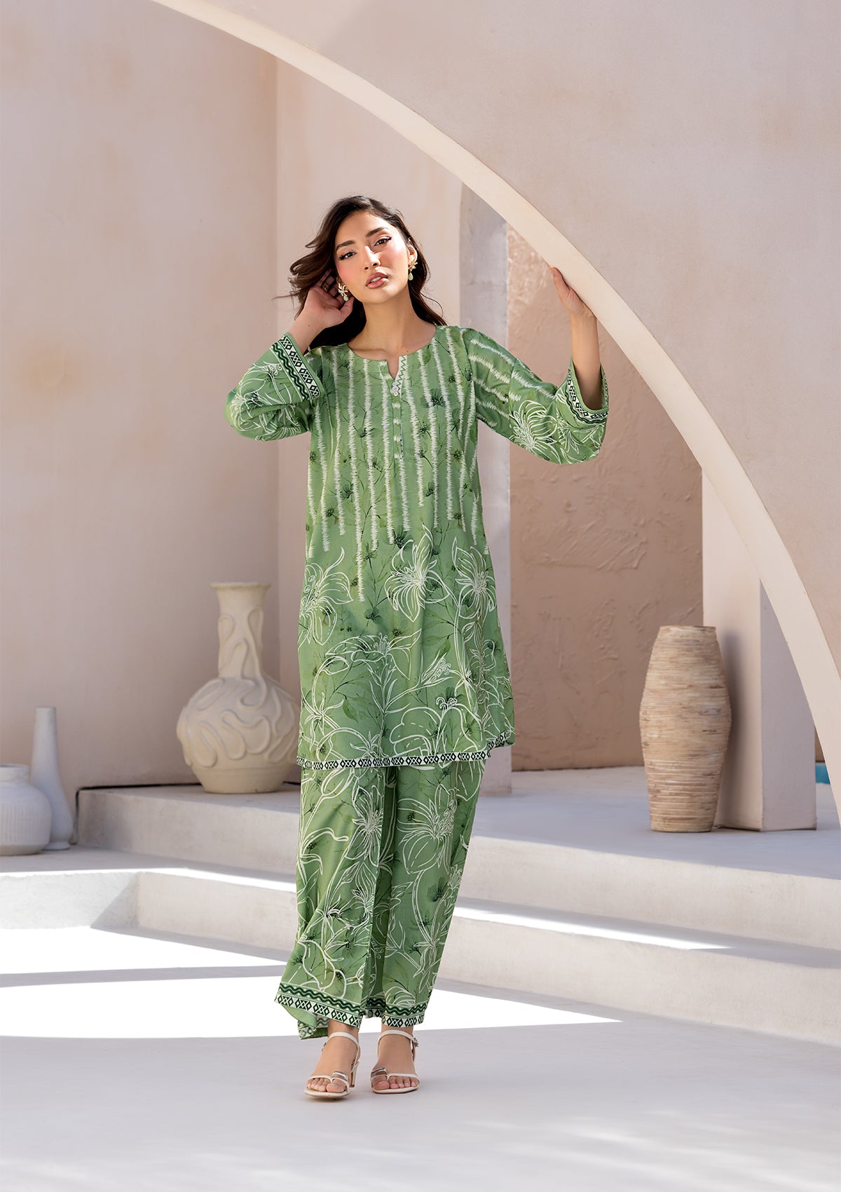 lawn Co Ord Sets in Yellow green