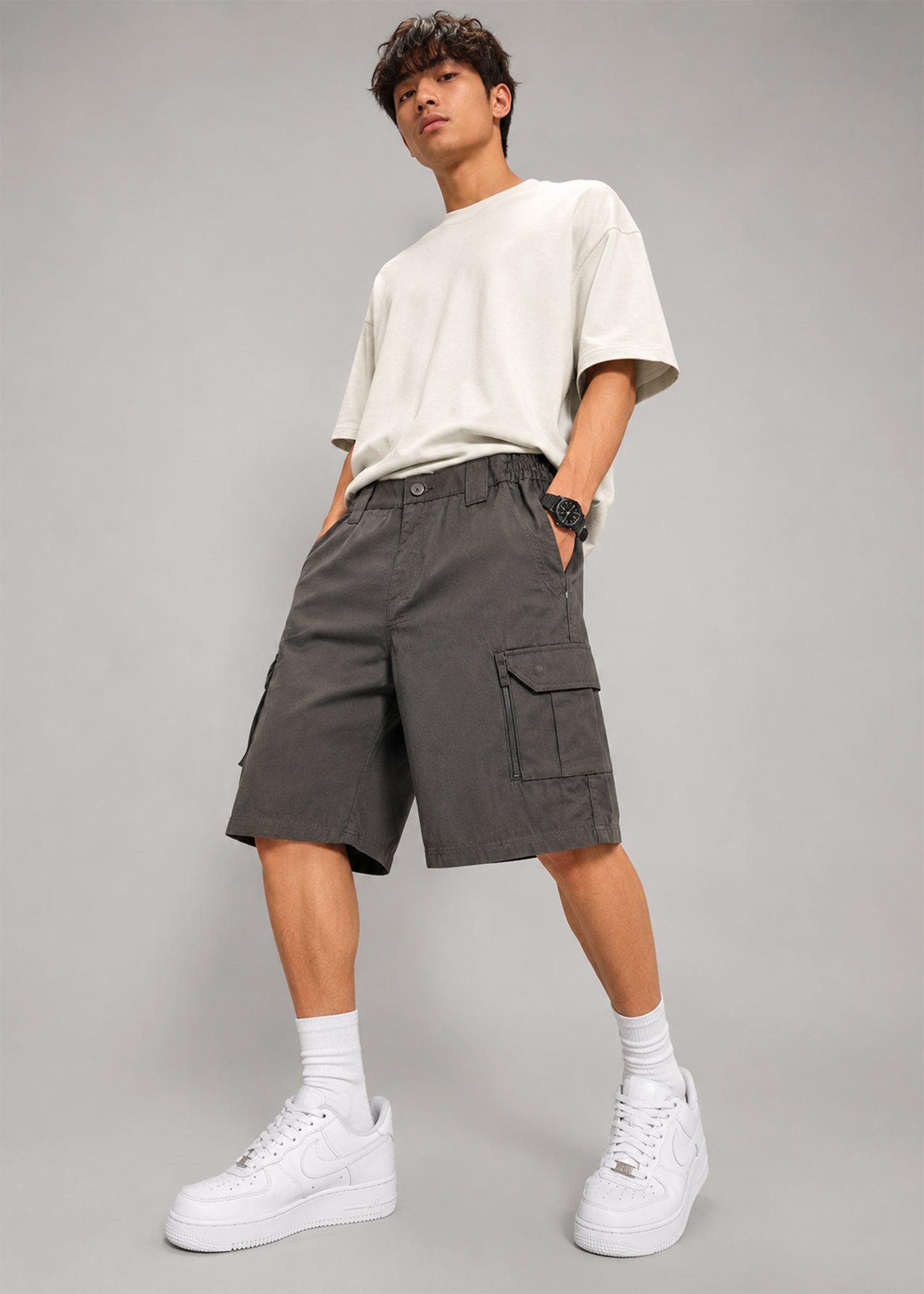 cotton Shorts in Grey