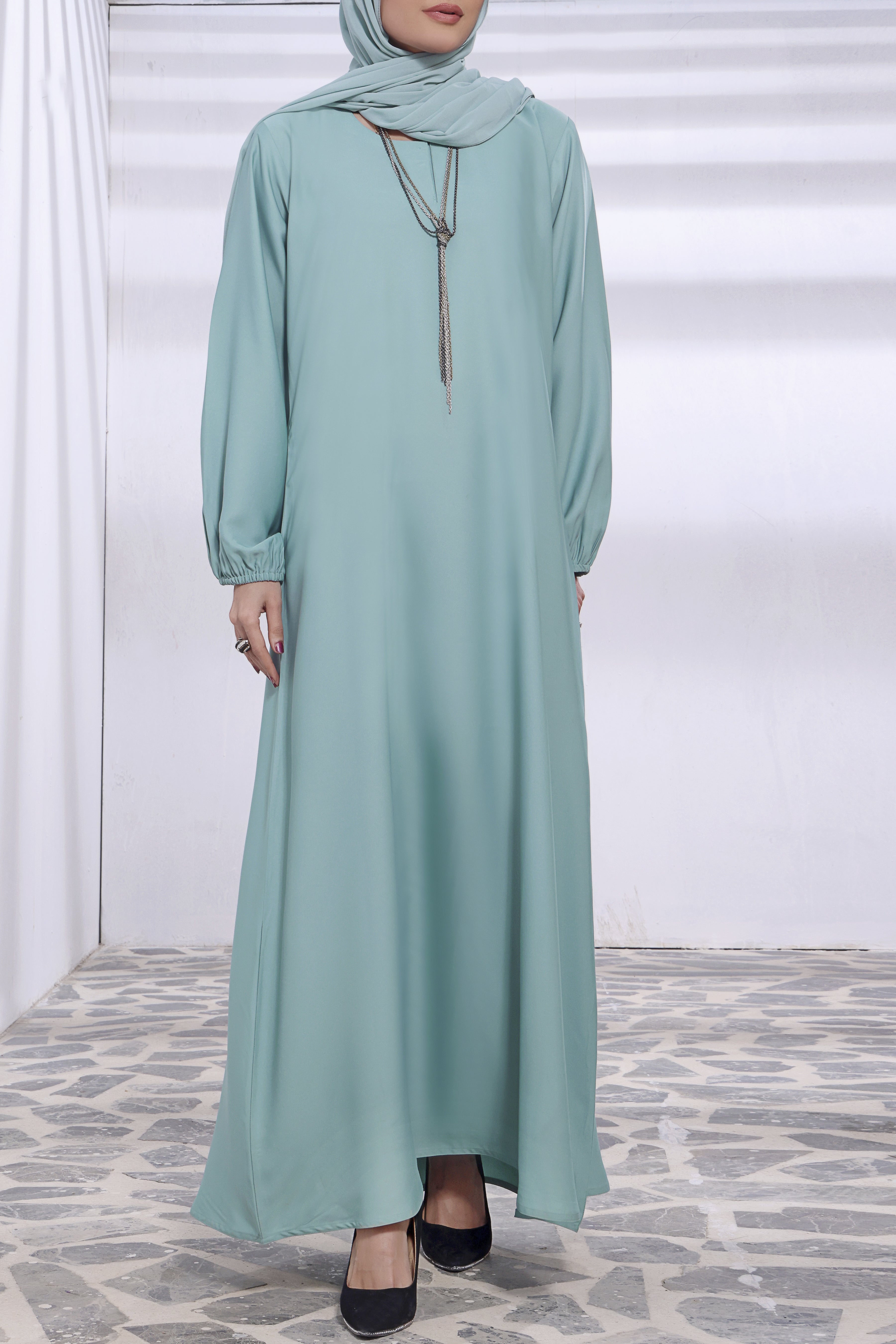 nidha Abaya in Powder blue