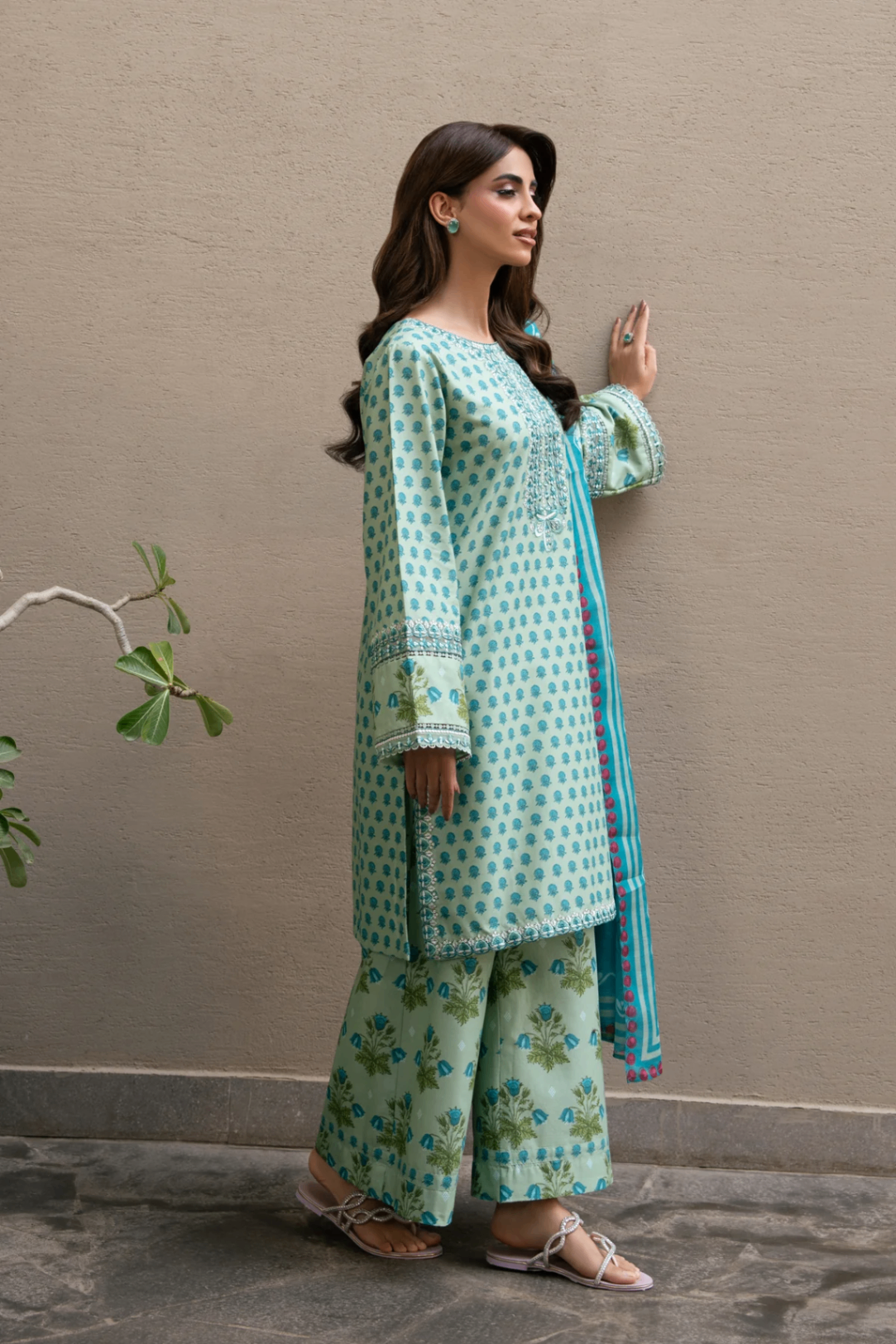 lawn Unstitched in Mint green