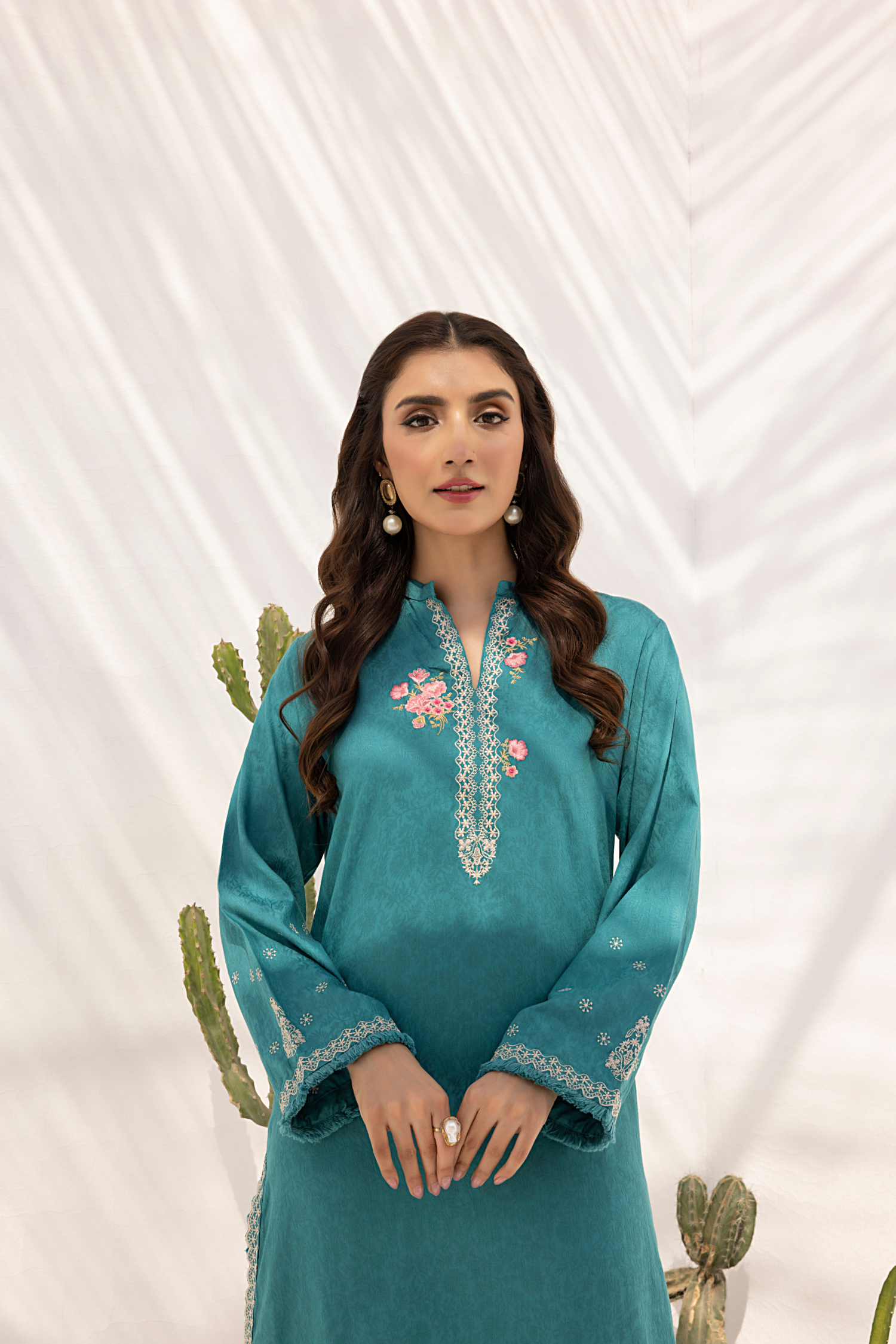 viscose Kurta Set in Teal