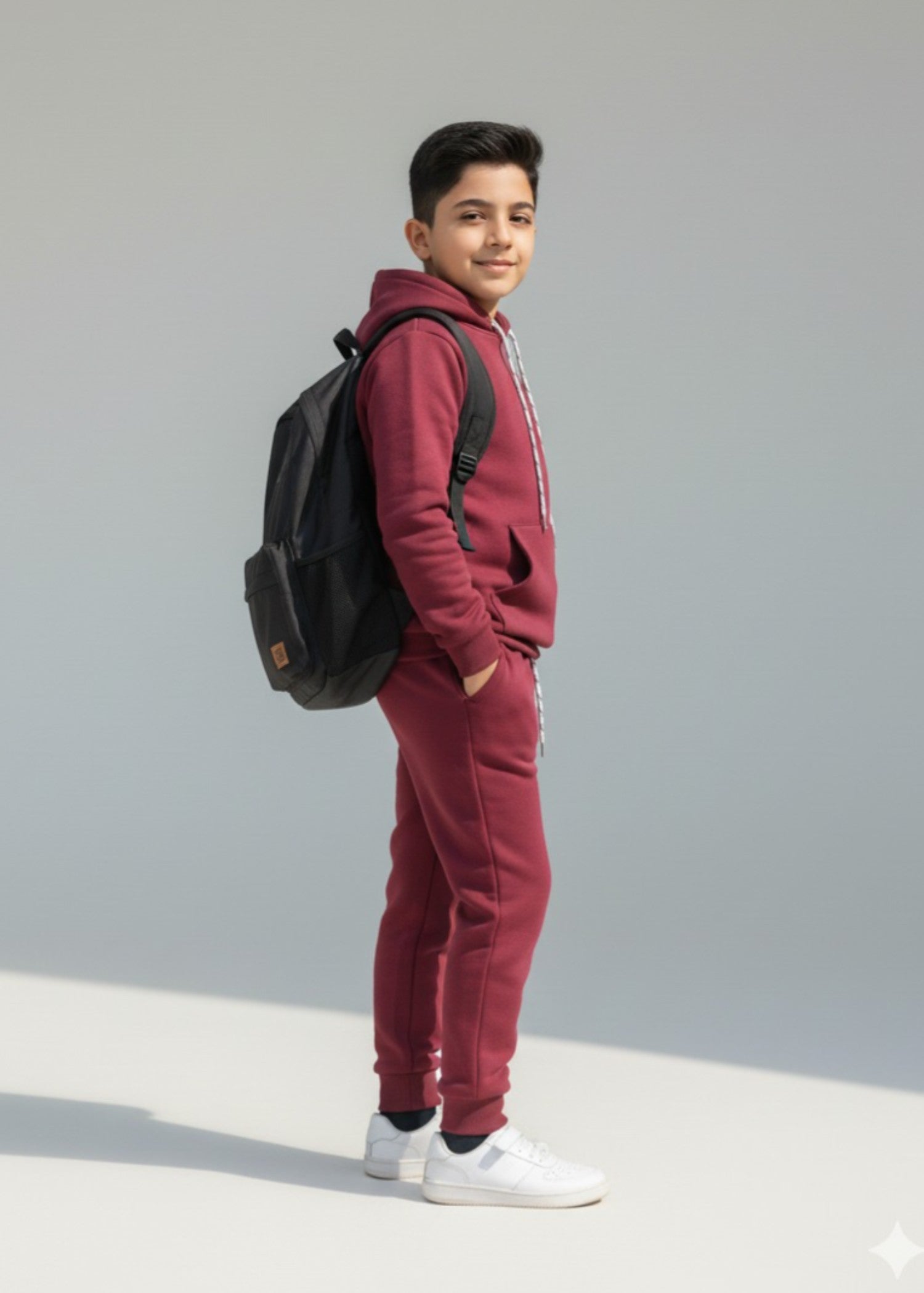 fleece Tracksuit in Maroon