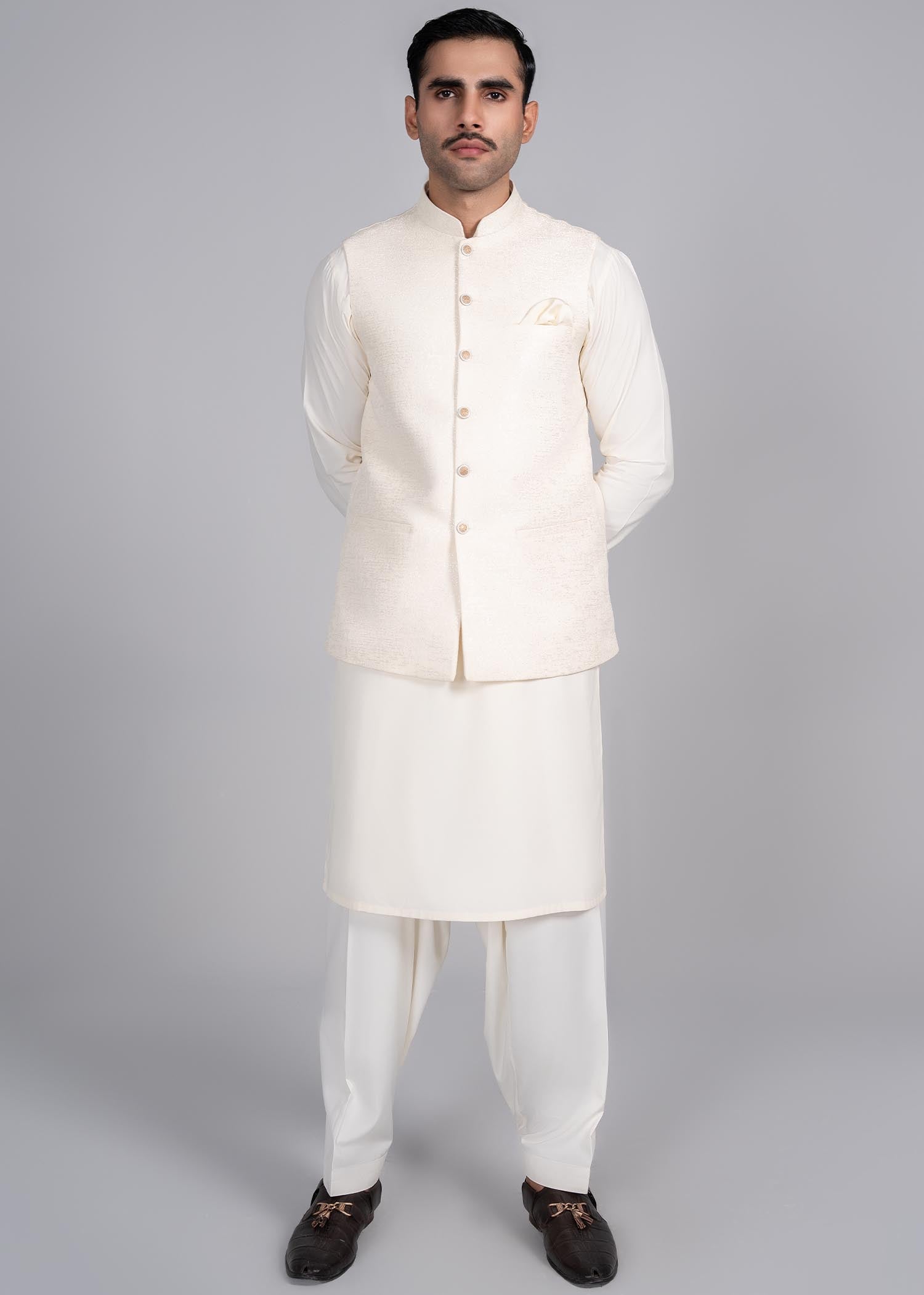 viscose Waistcoat in White