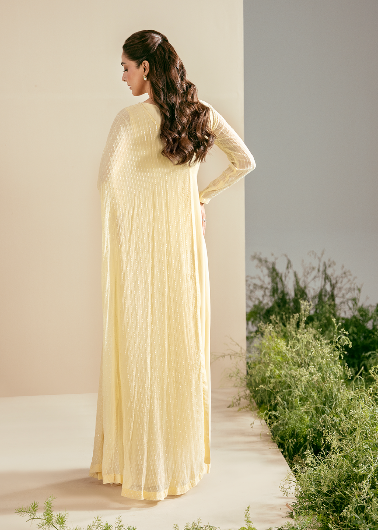 chiffon Maxi in Pale yellow