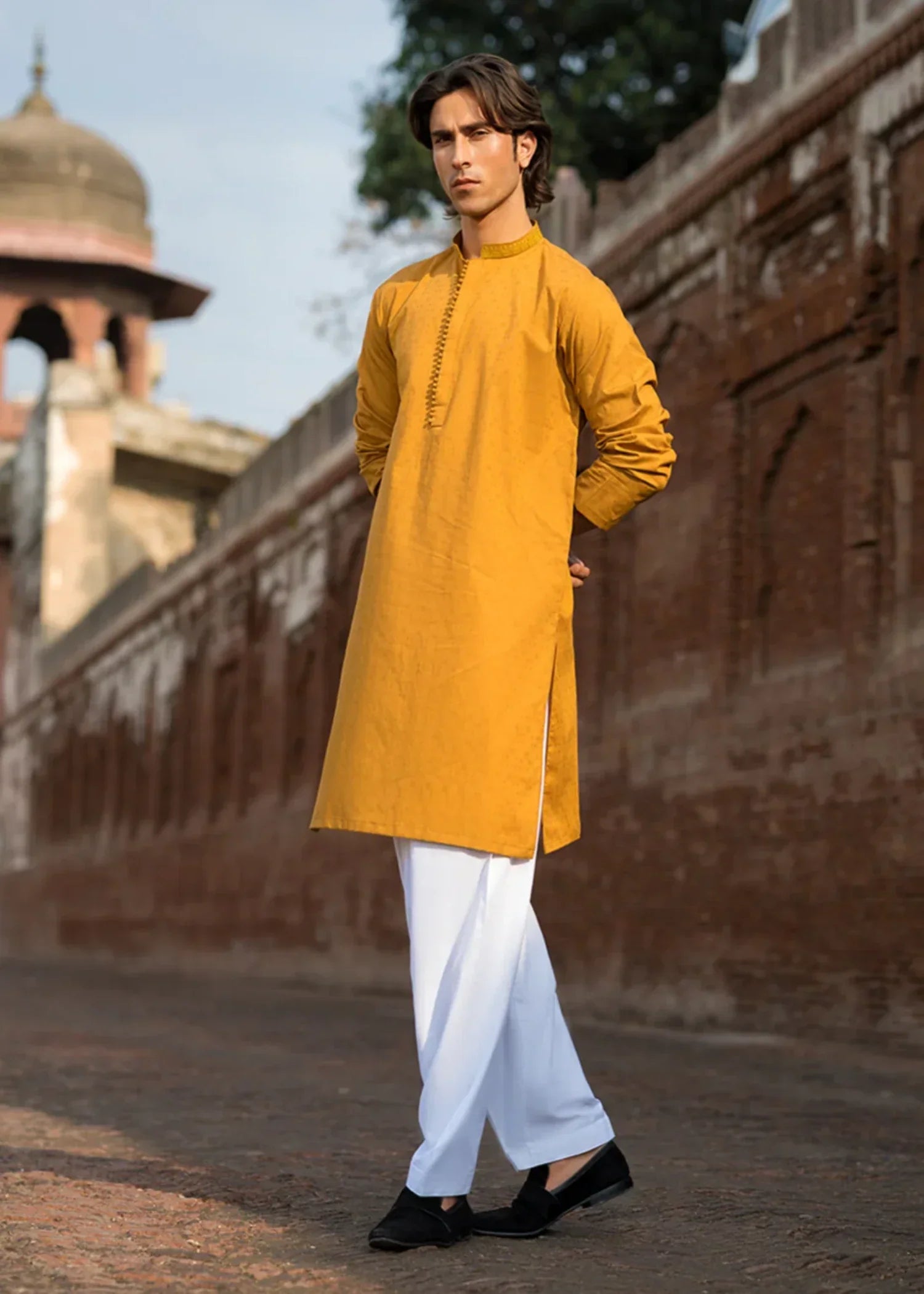 cotton Kurta in Mustard