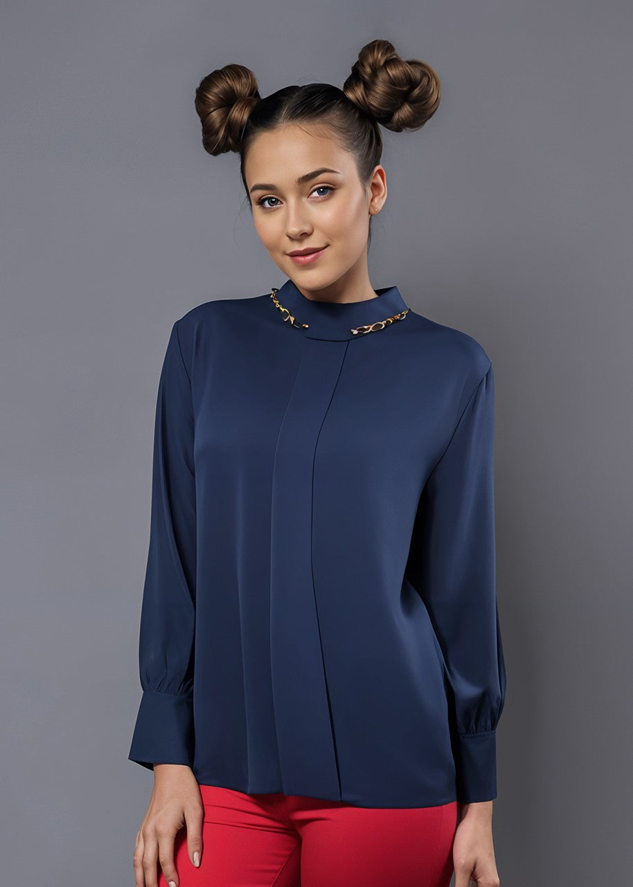 rayon Tunic in Navy blue
