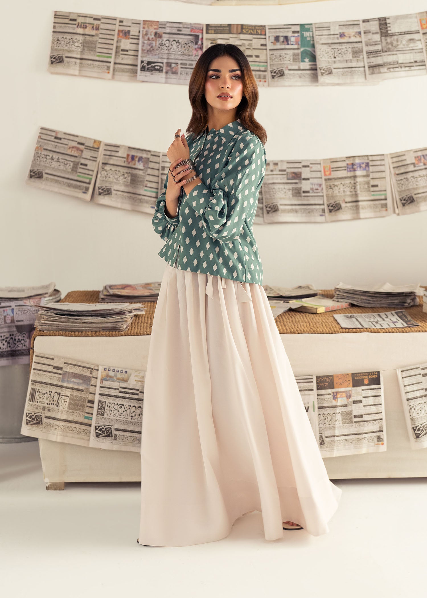 lawn Skirt in Sage green