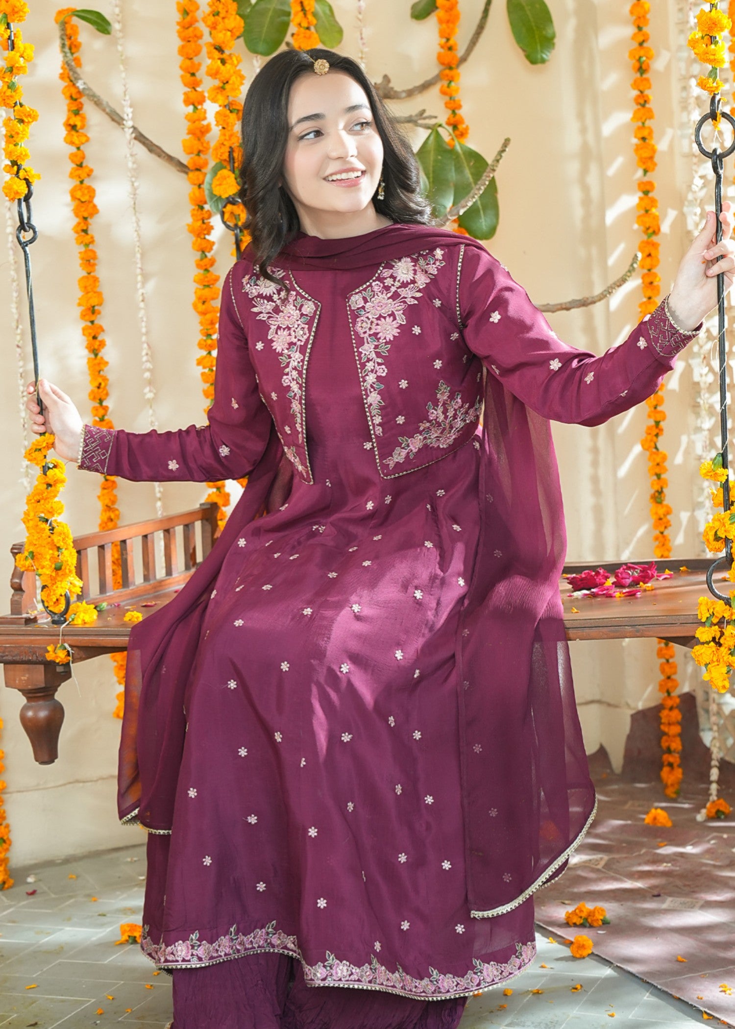silk Jacket in Fuchsia