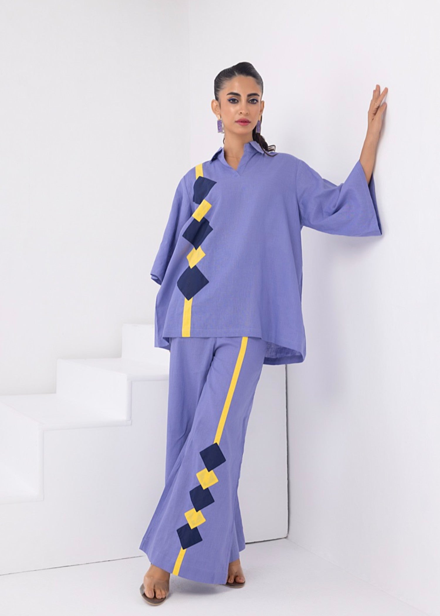 cotton Co Ord Sets in Purple ash