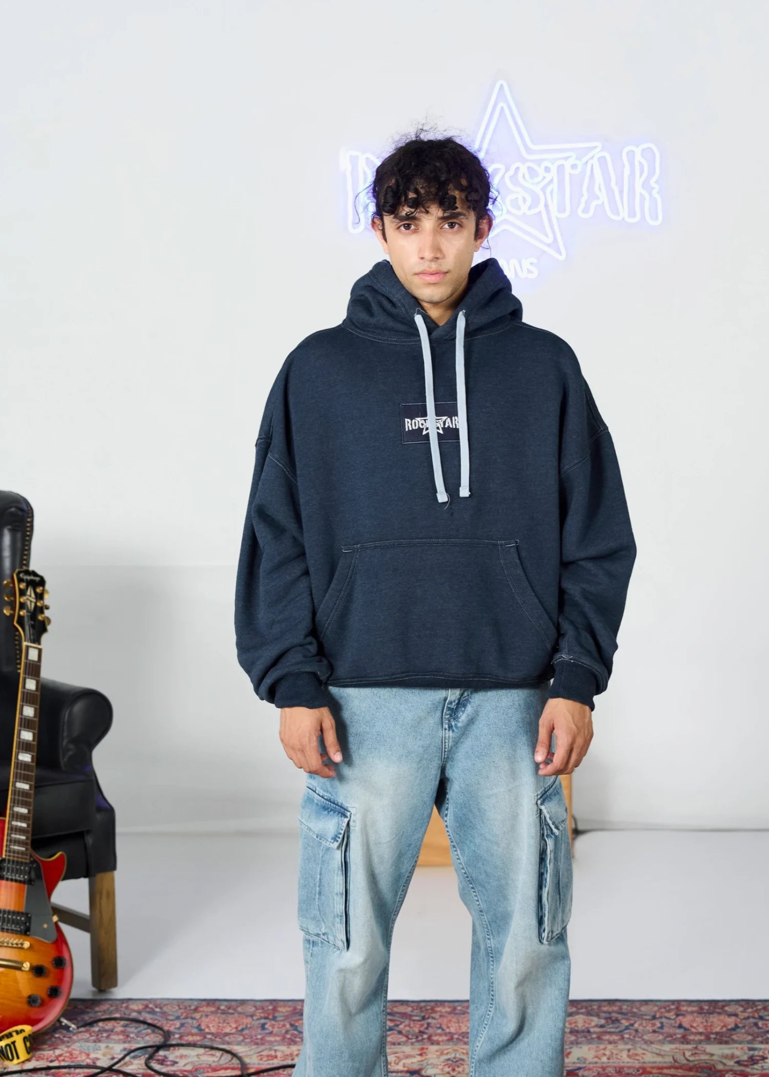 terry Hoodie in Navy blue