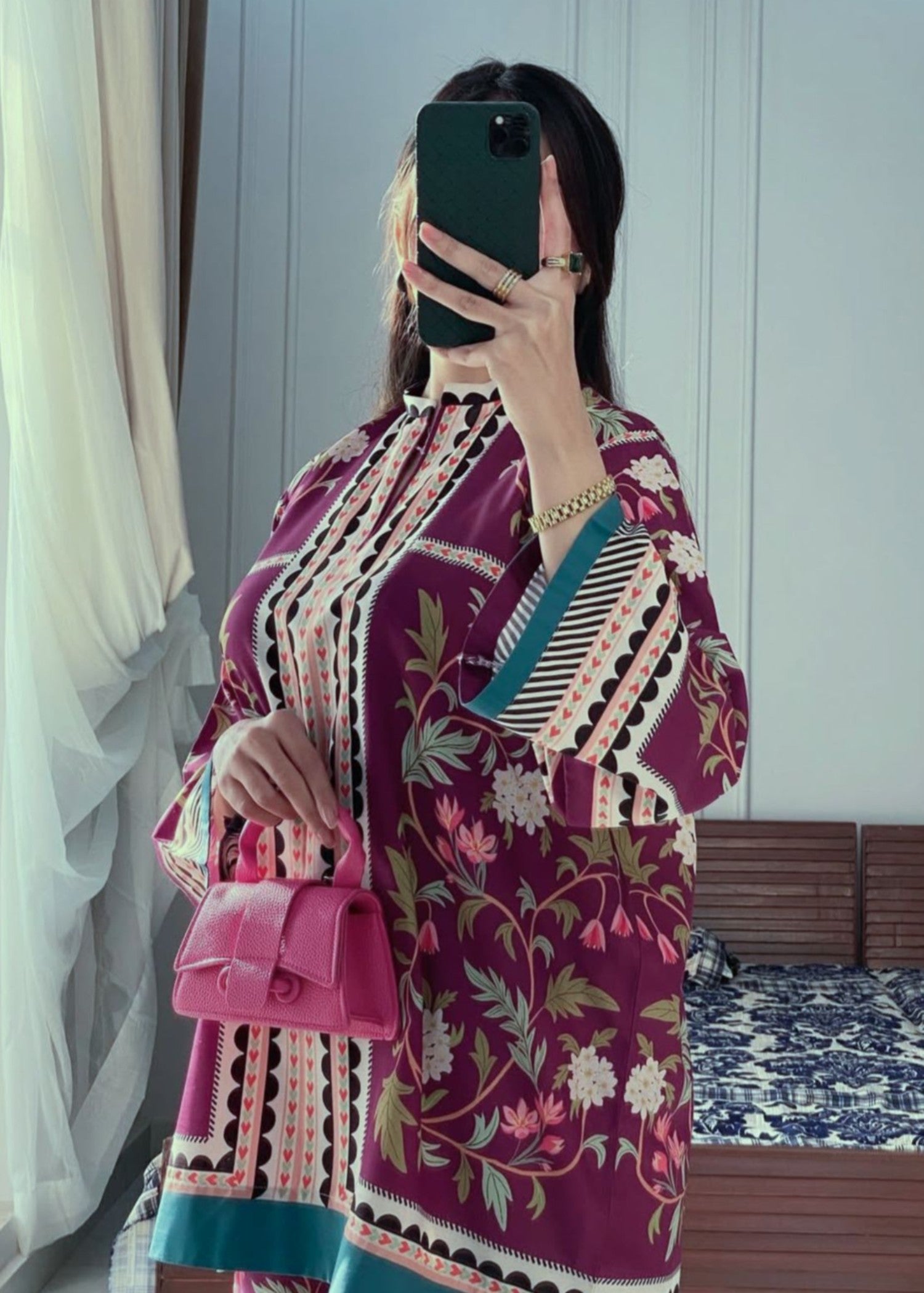 poly lawn Co Ord Sets in Purple heart