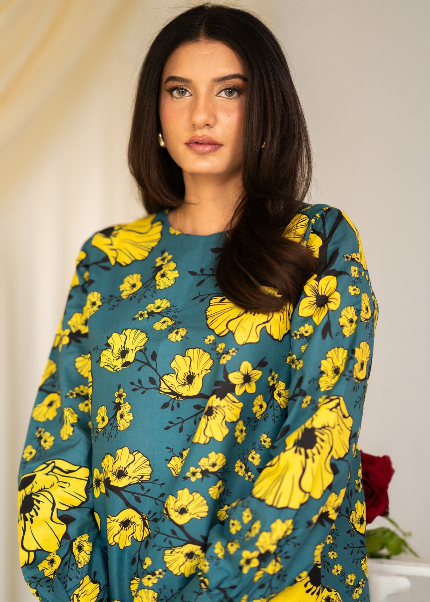 cambric cotton Tunic in Sea green
