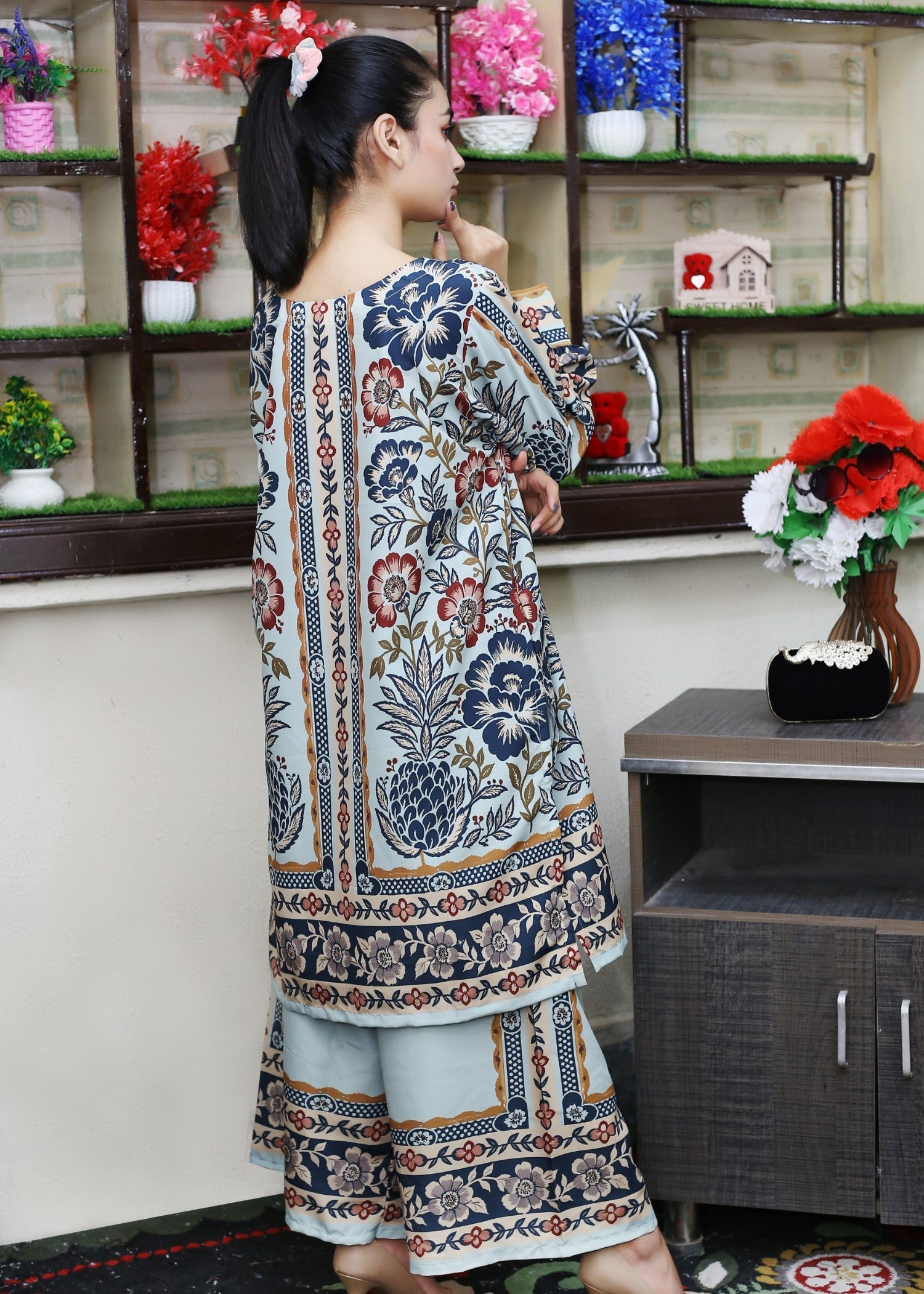 poly lawn Co Ord Sets in Frost blue