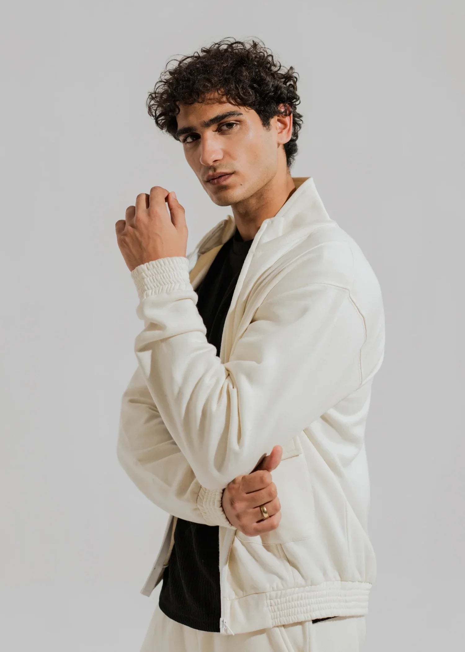 fleece Jacket in Off-white