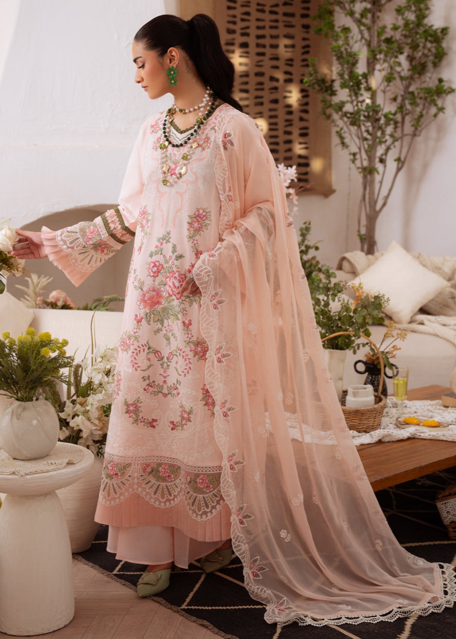 lawn Unstitched in Pastel pink