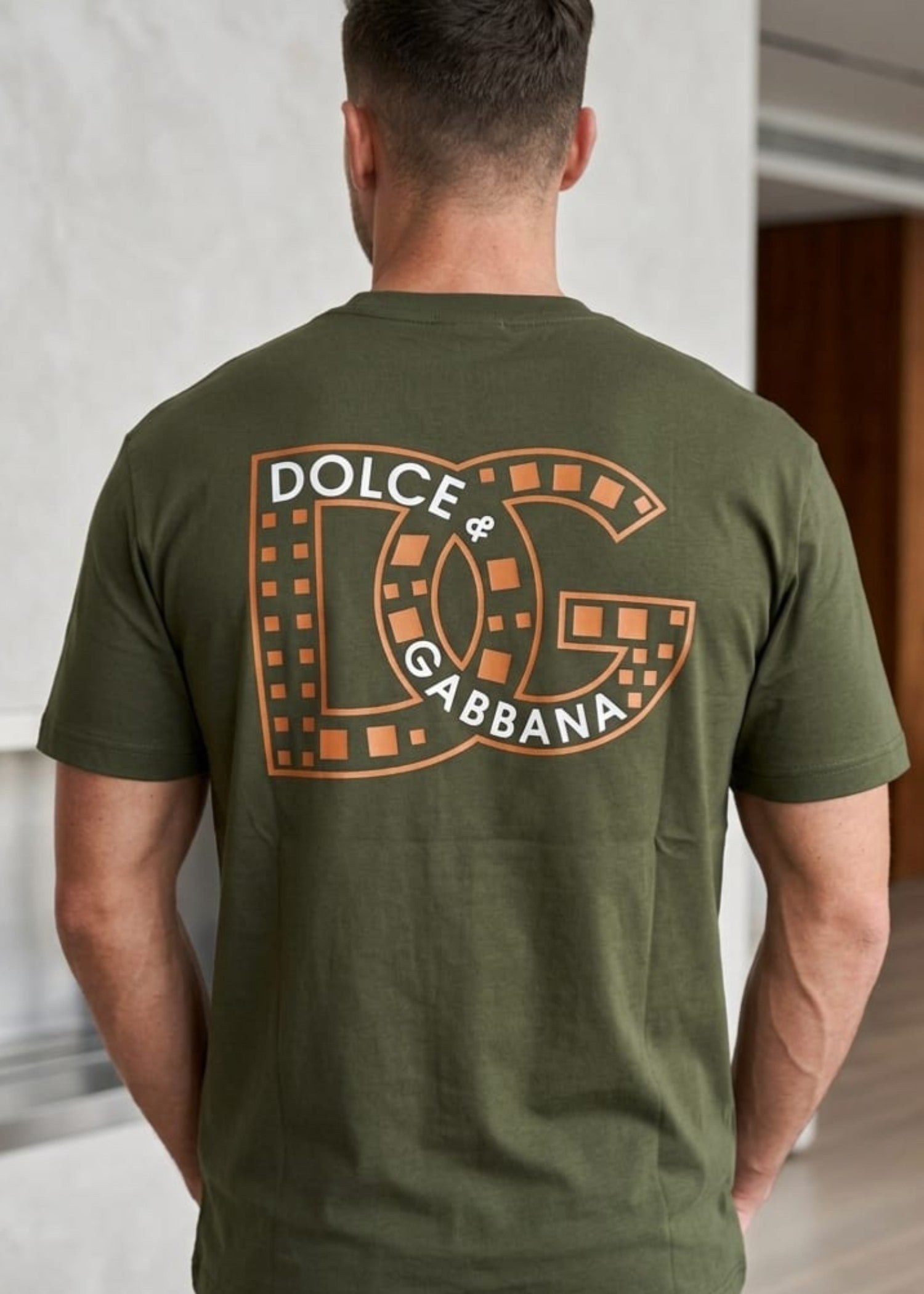 cotton jersey T Shirt in Dark green