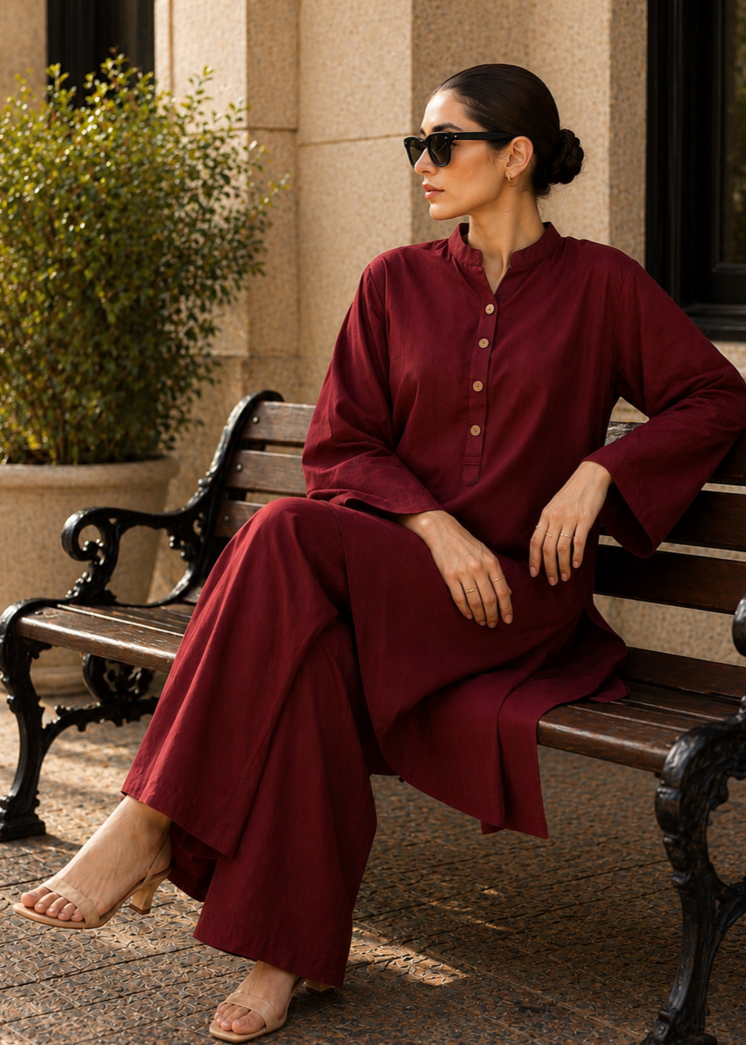 cotton Co Ord Sets in Cherry red