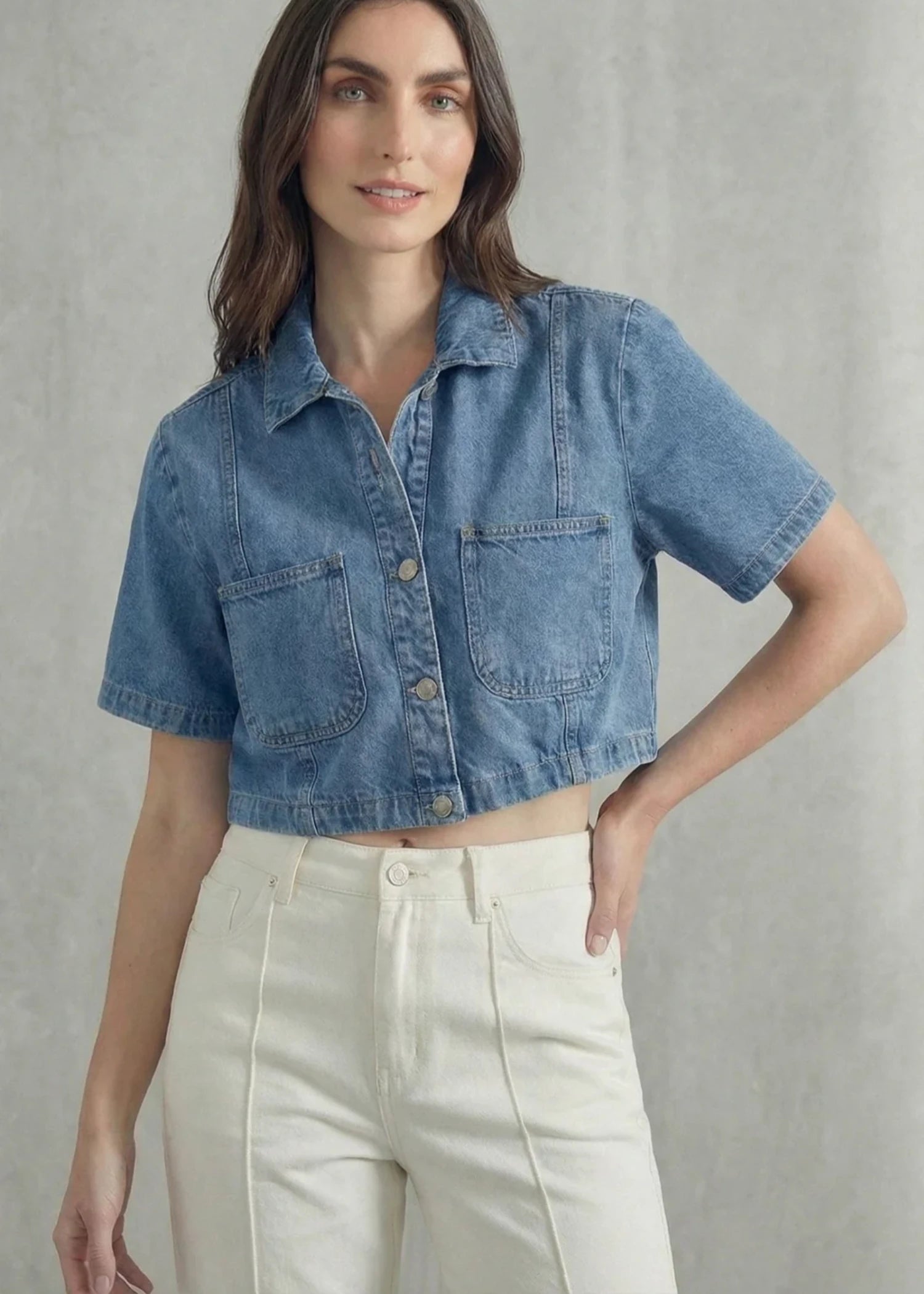 denim Top in Denim
