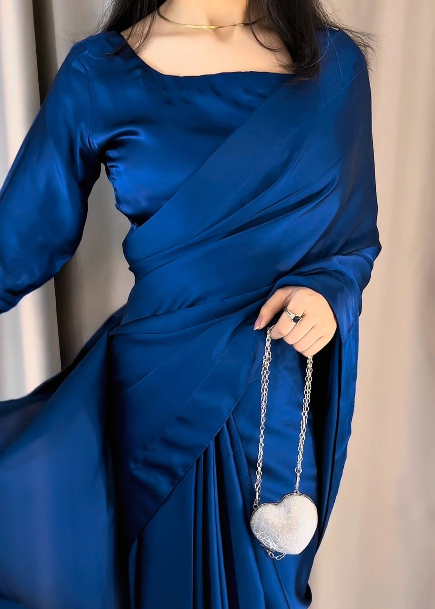 silk Saree in Sapphire blue