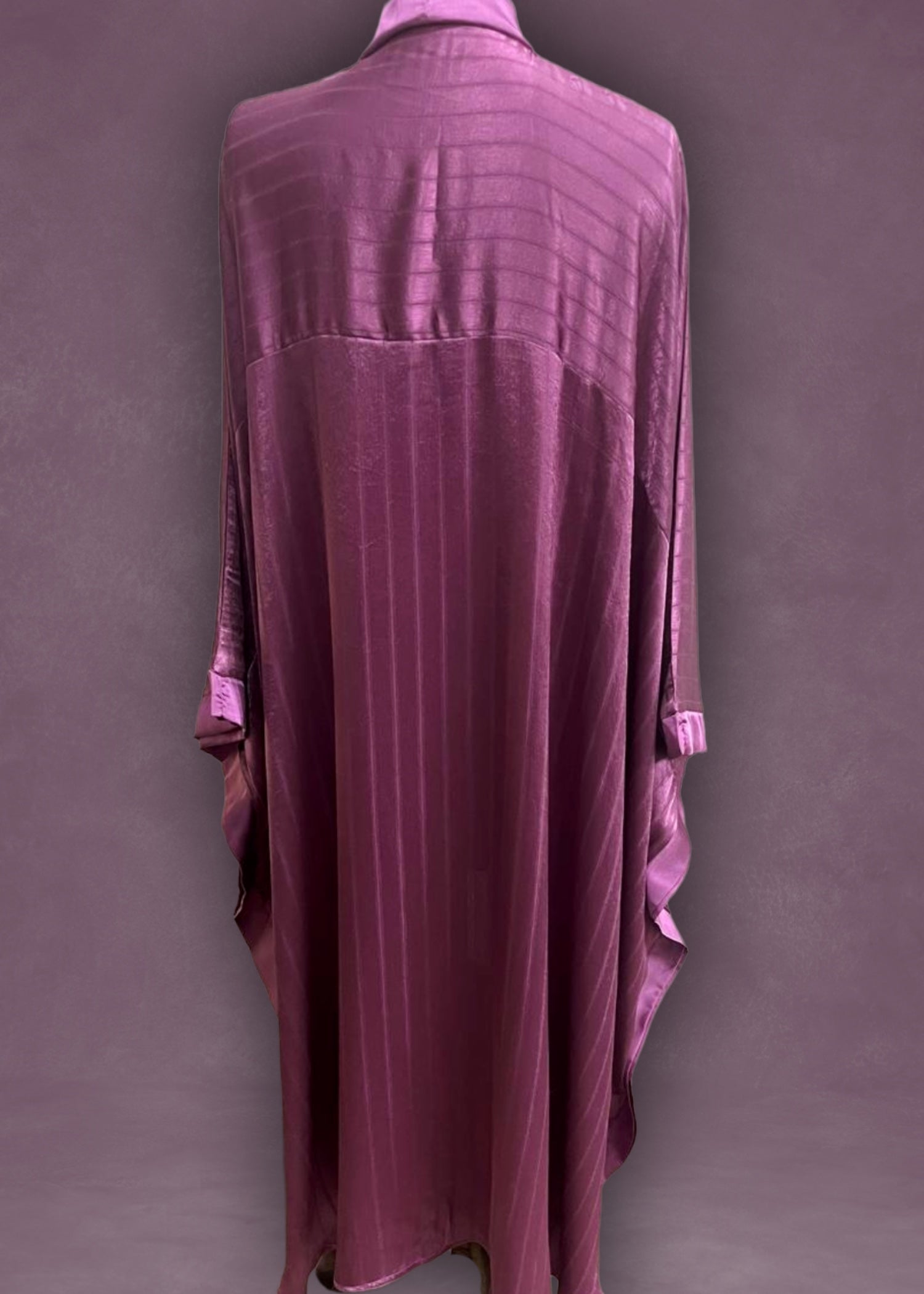 poly silk Abaya in Purple taupe