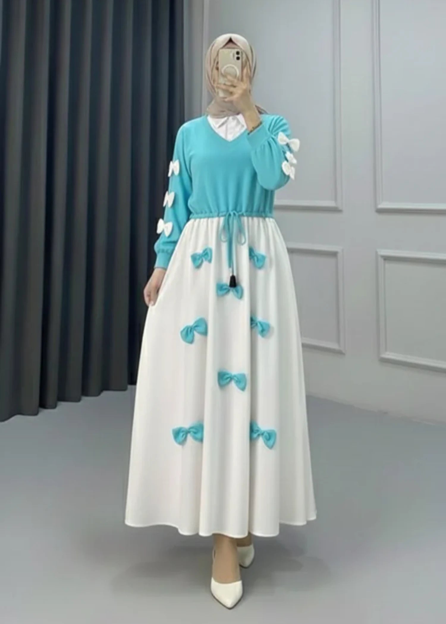 grip Maxi in White, aquamarine