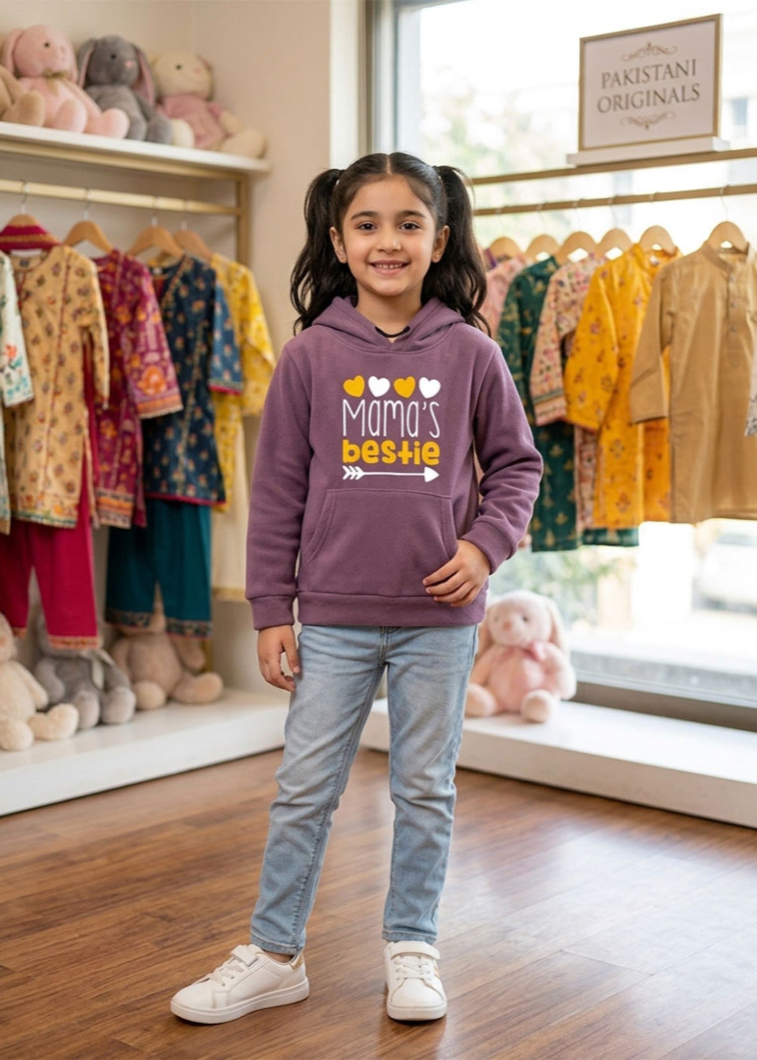 fleece Hoodie in Mulberry