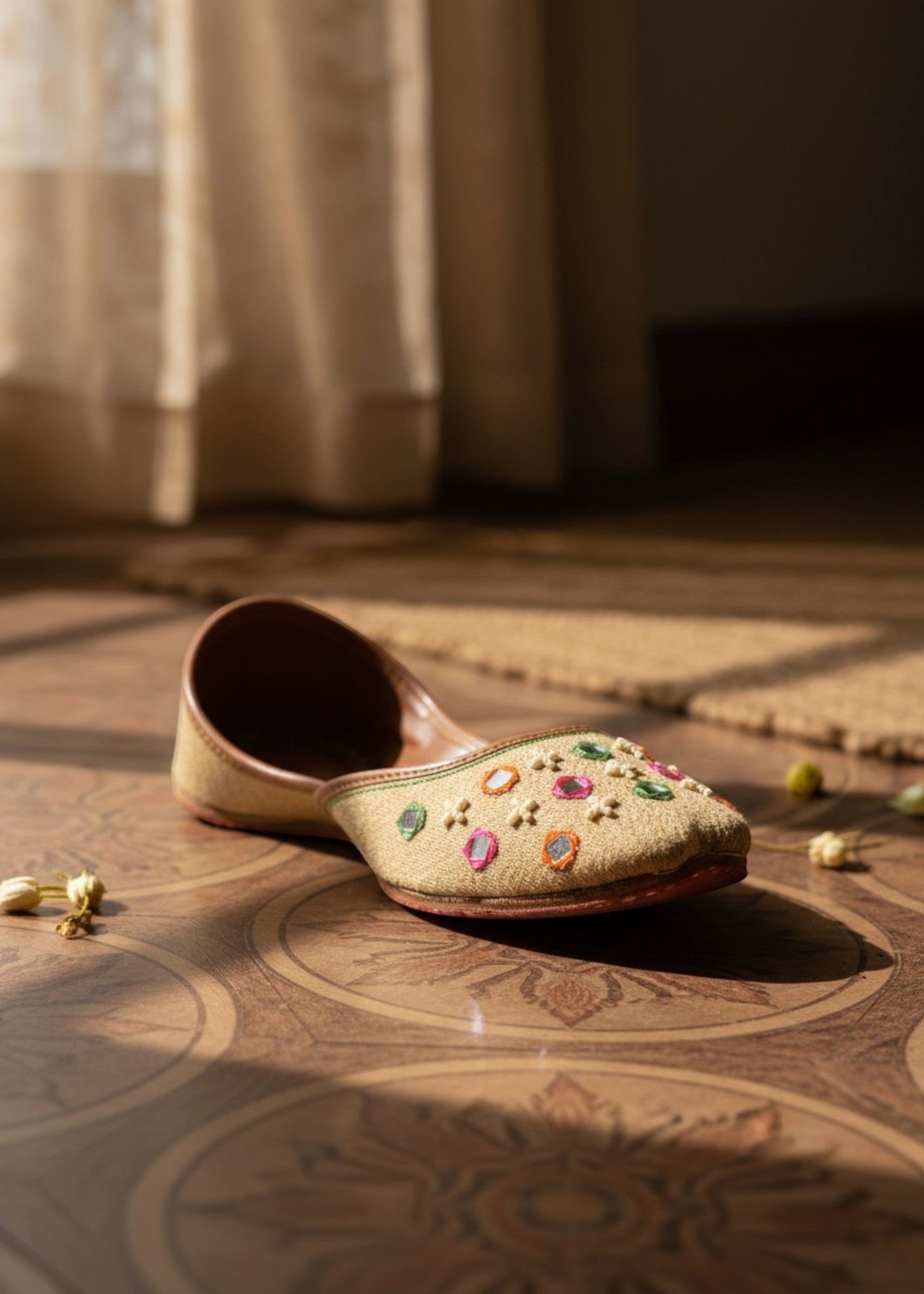 Khussa in Beige by - High Quality Women Khussa QCZ9462