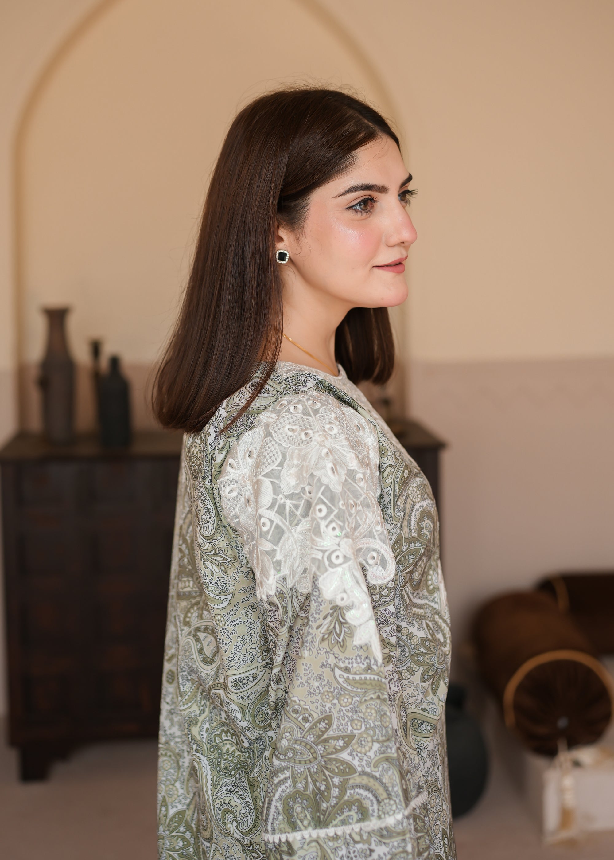 poly lawn Co Ord Sets in Sage green