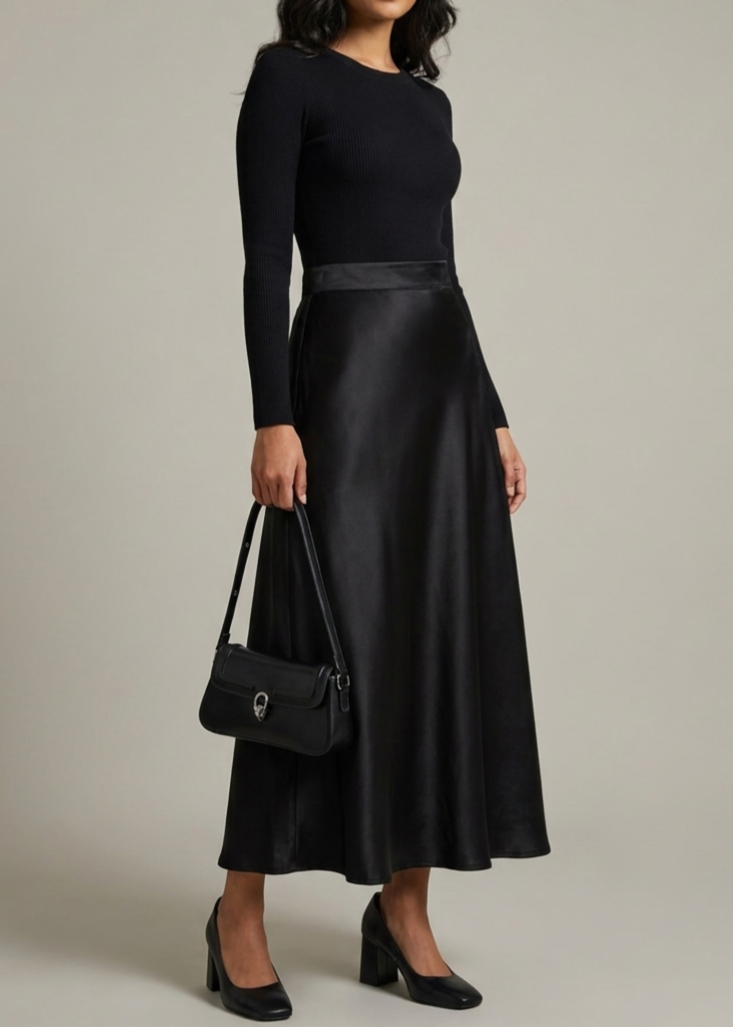 silk Skirt in Black