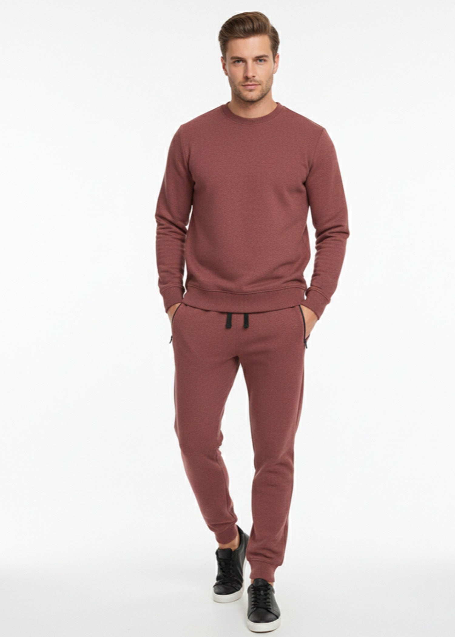 fleece Tracksuit in Coral red
