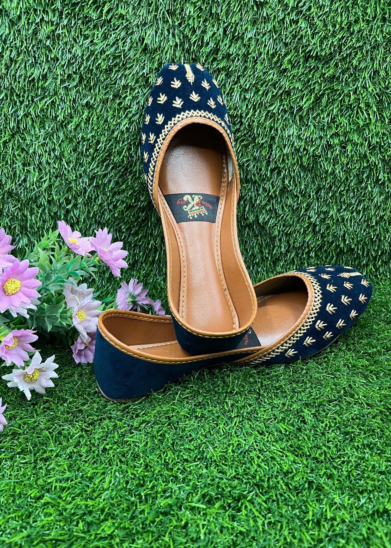 Khussa in Cobalt blue by - High Quality Women Khussa SFF2711