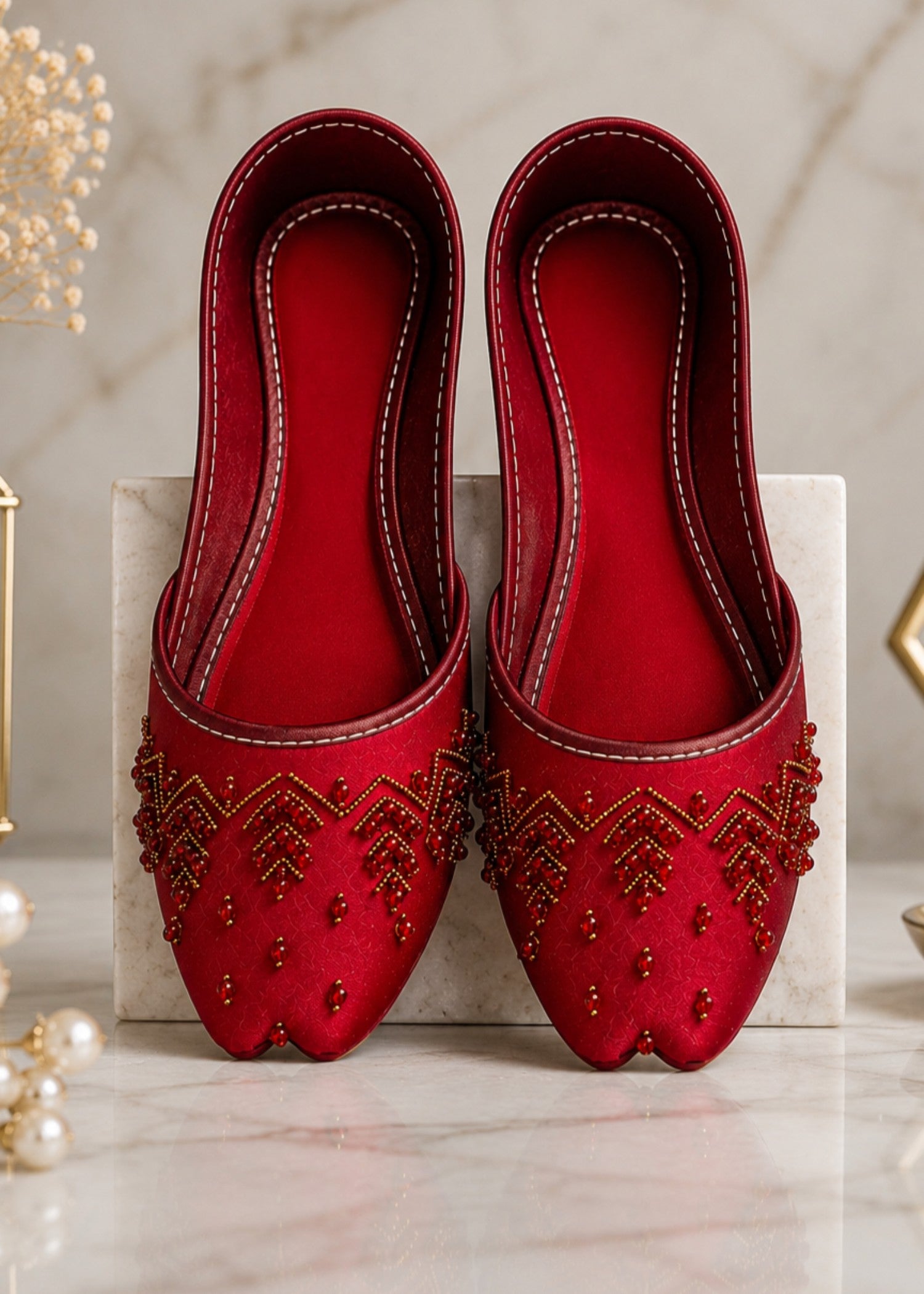 Khussa in Maroon by - High Quality Women Khussa VEV9449