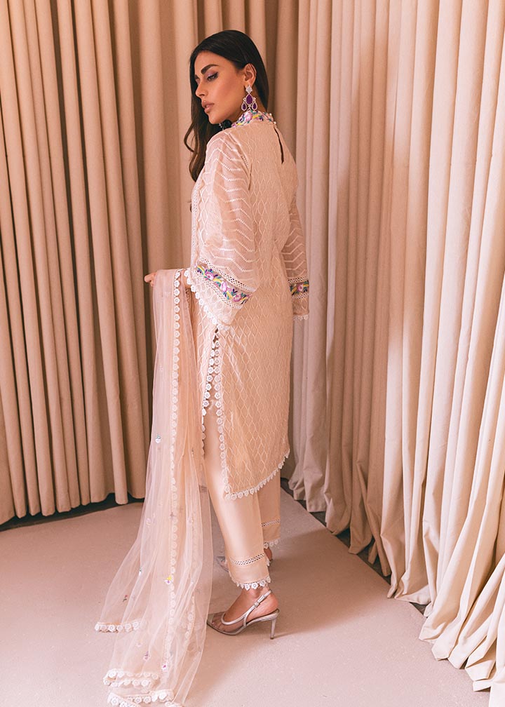 khaddi net Kurta Set in Cream