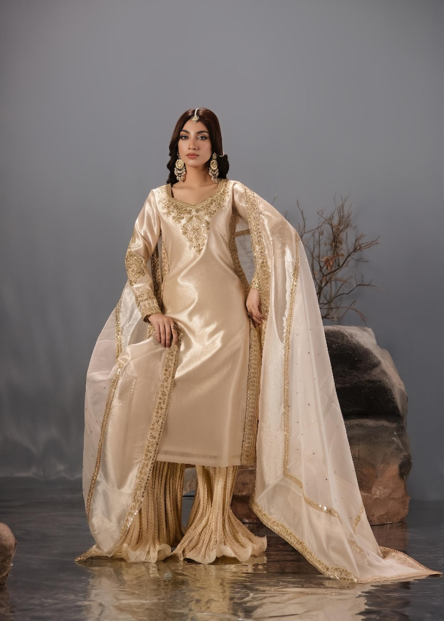 tissue Sharara in Champagne