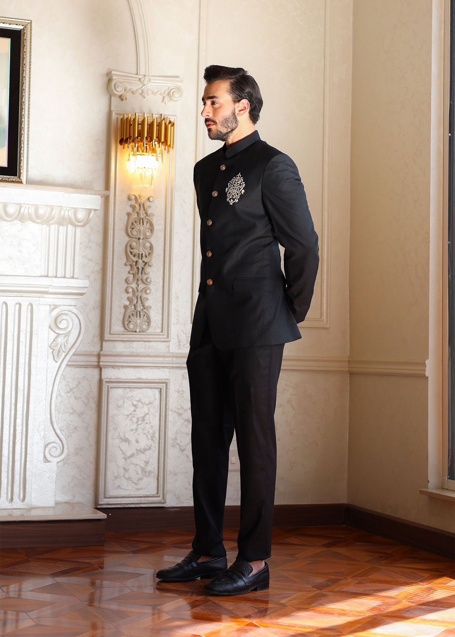wool viscose Suits in Black
