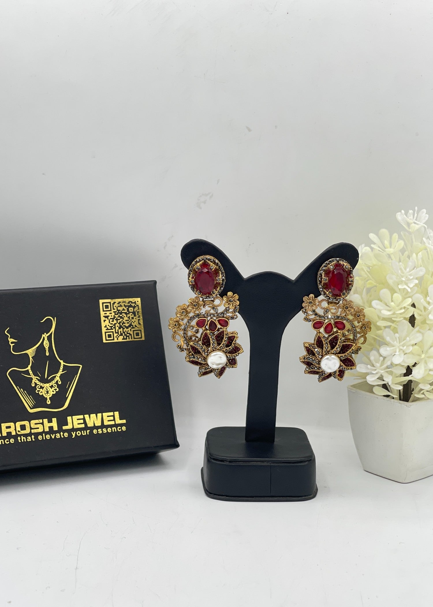 Earrings in Red Color by - Trendy Women Earrings XJJ8088
