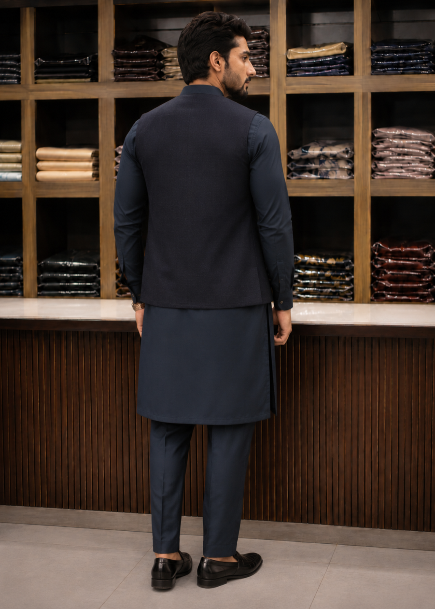 wash & wear Waistcoat in Twilight blue