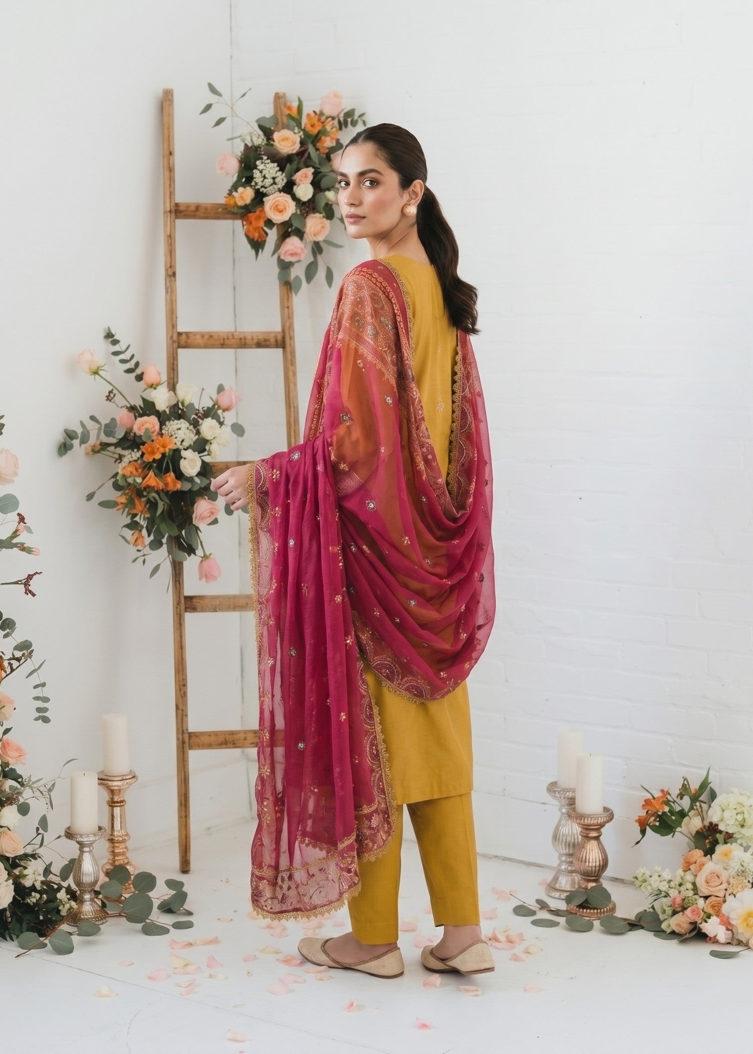 lawn Kurta Set in Honey