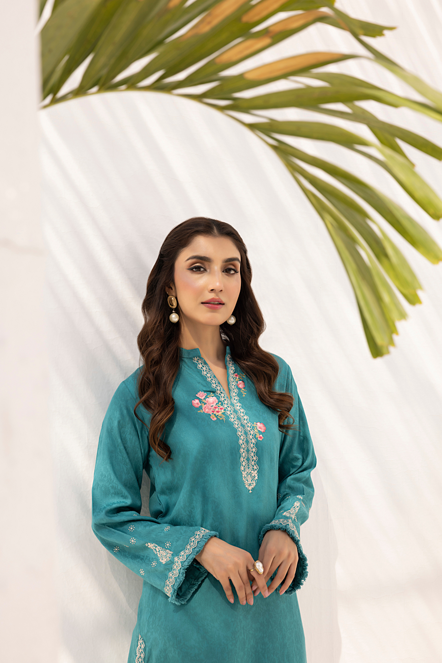 viscose Kurta Set in Teal
