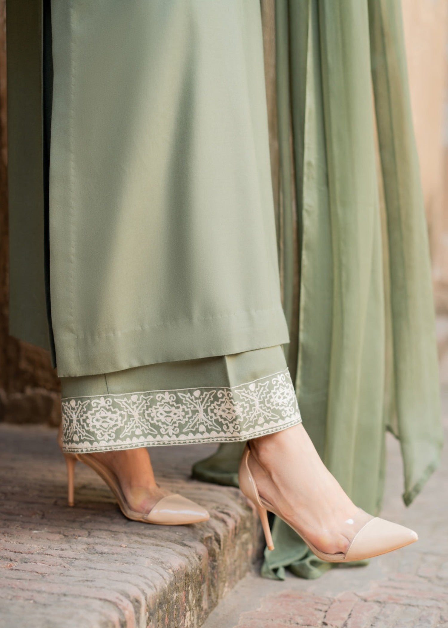 linen Kurta Set in Navy blue