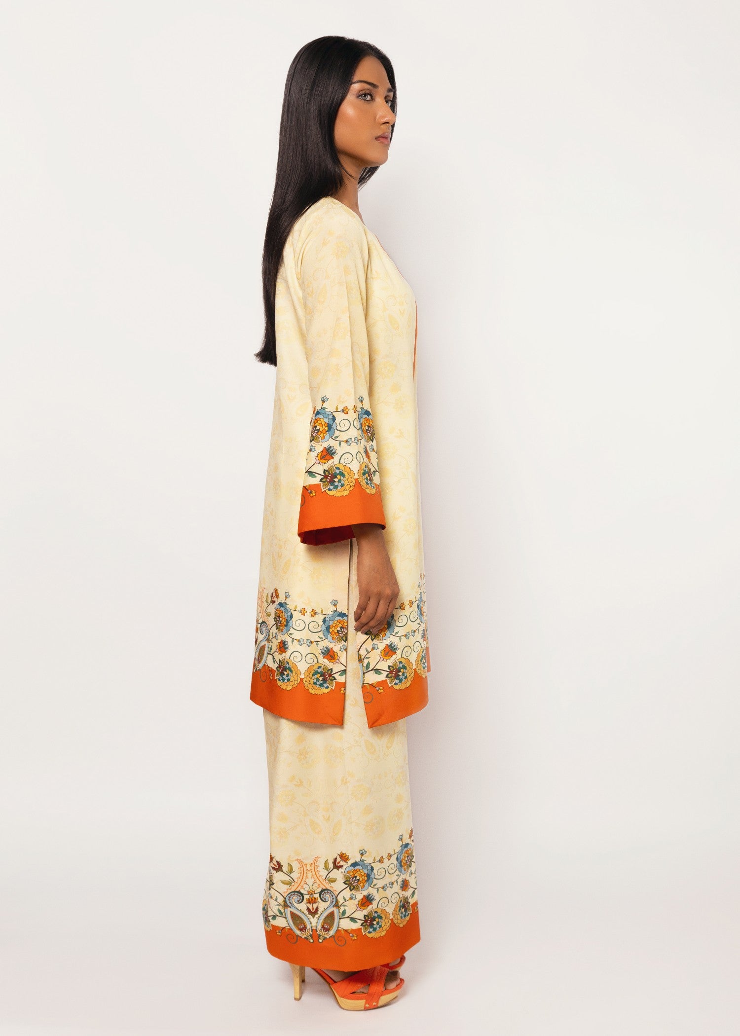 silk Kurta Set in Butter