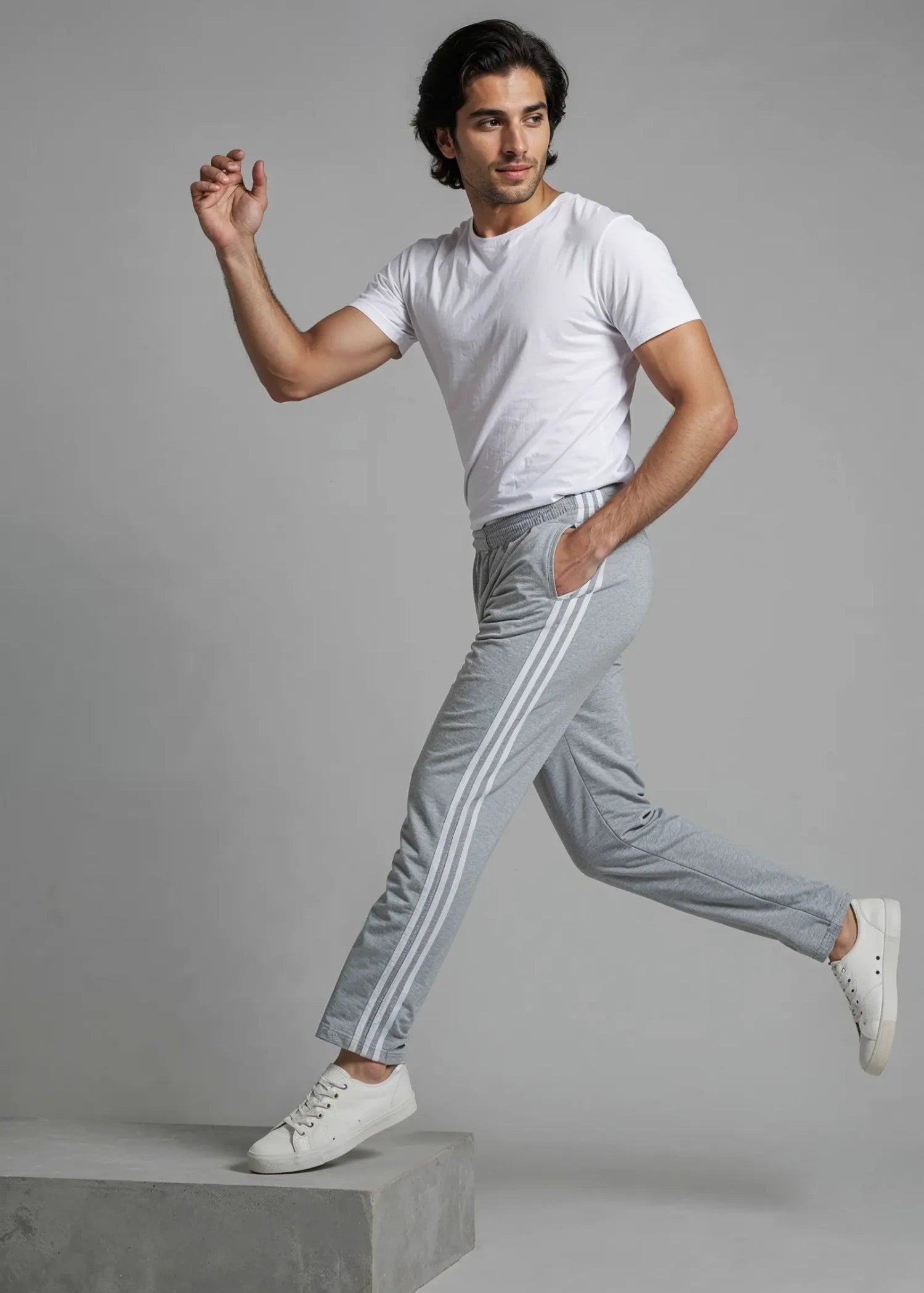 cotton jersey Trousers in Grey by Hinz